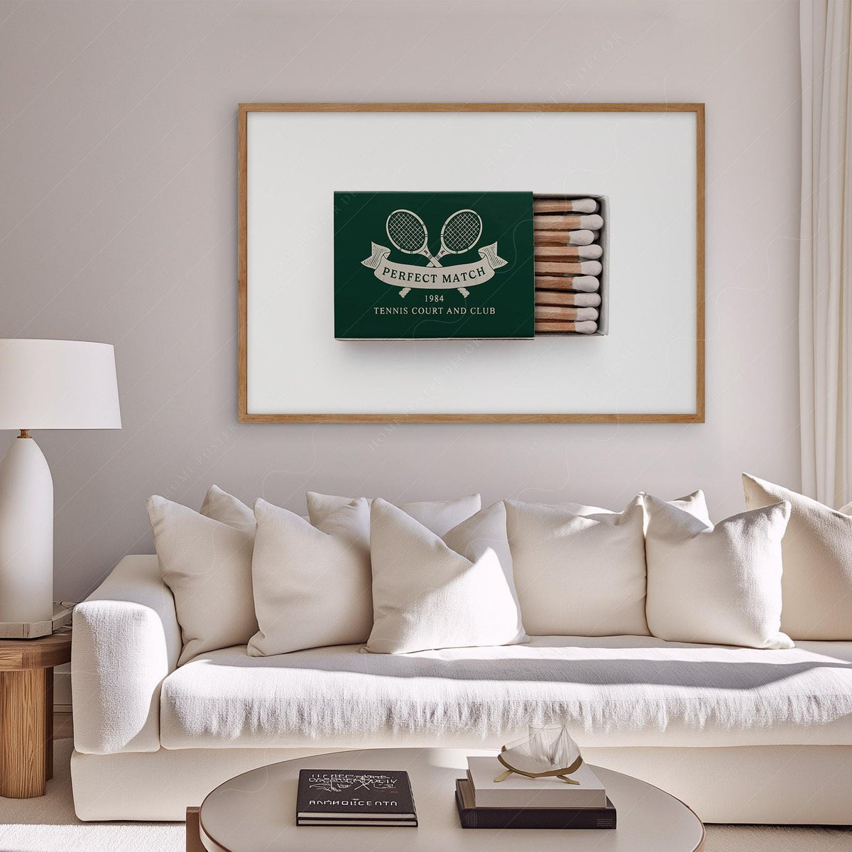Vintage Tennis Club Matchbox Print – Preppy Sporting Wall Art Poster