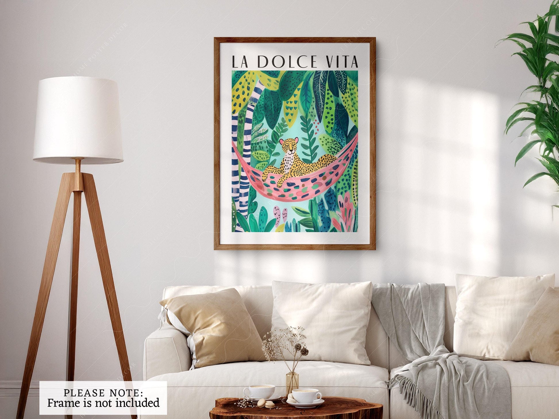 La Dolce Vita Leopard Jungle Print – Maximalist Tropical Wall Art Poster