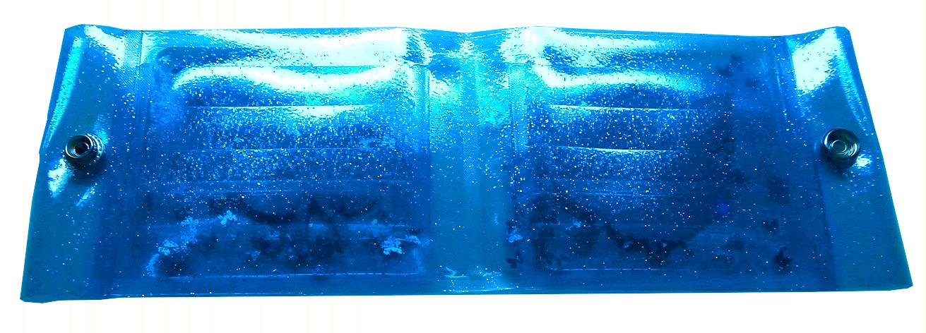 Big Liquid Glitter Jelly Wallet. Holographic Ice Dolphins & Seahorse + Jellyfish Swim in LED Crystal Dots Vinyl. Hypnotising Mirror Effect