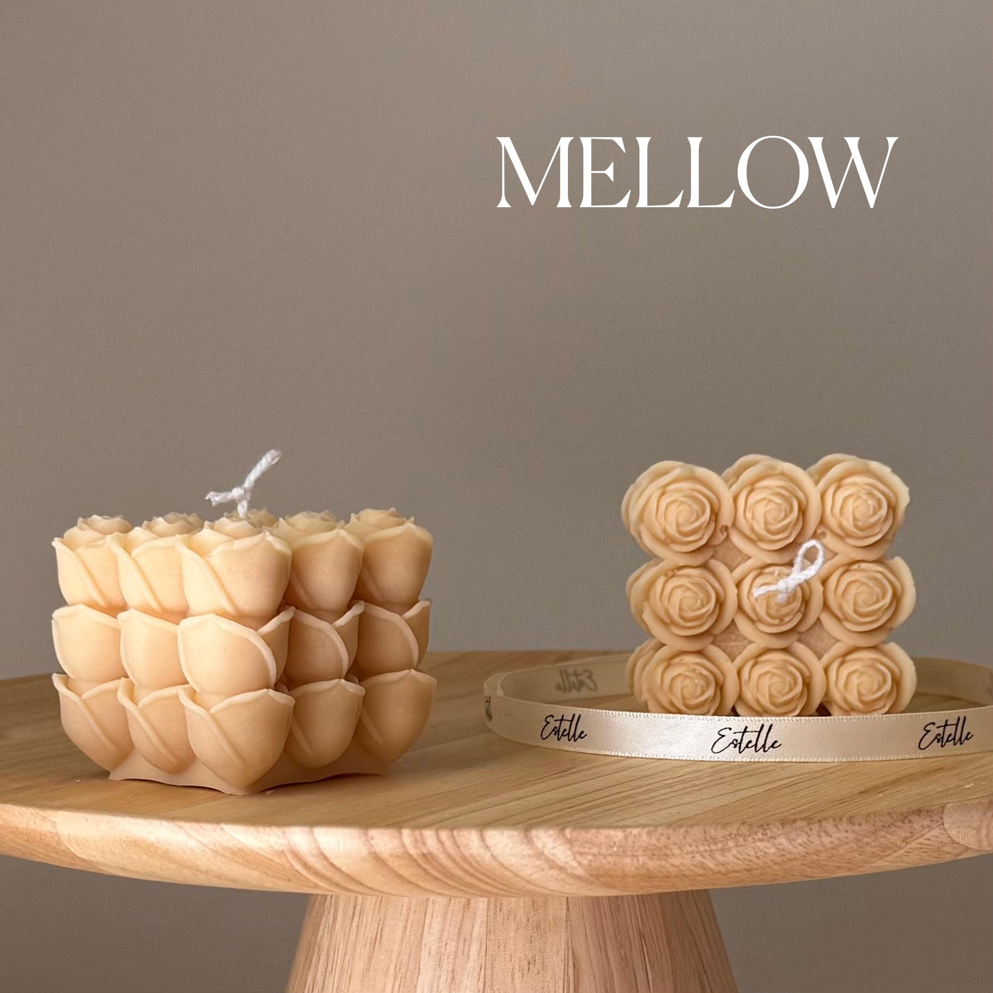 Handmade Rose Cube Candle | Soy Decor