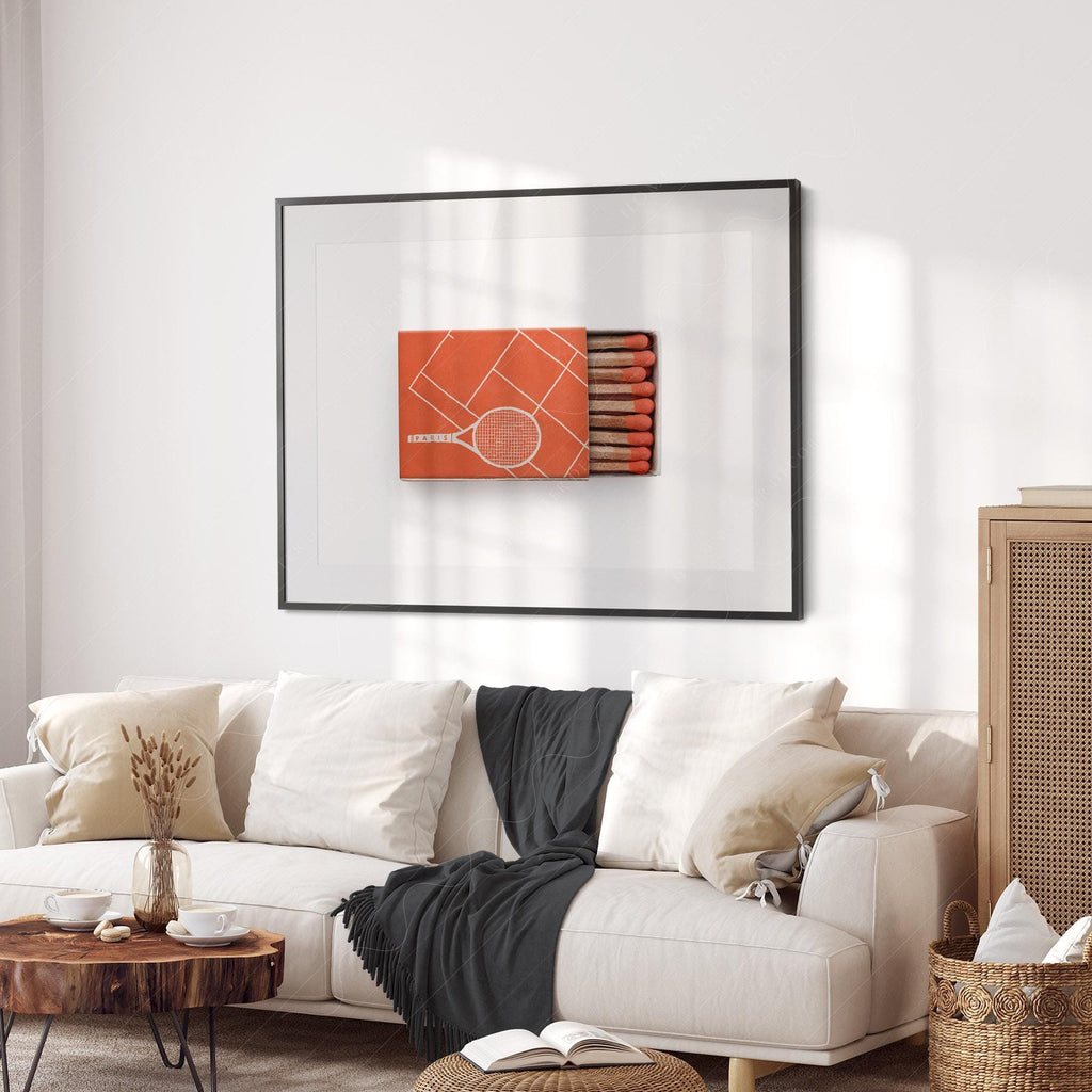 Paris Tennis Matchbox Print – French Open Clay Court Wall Art Poster