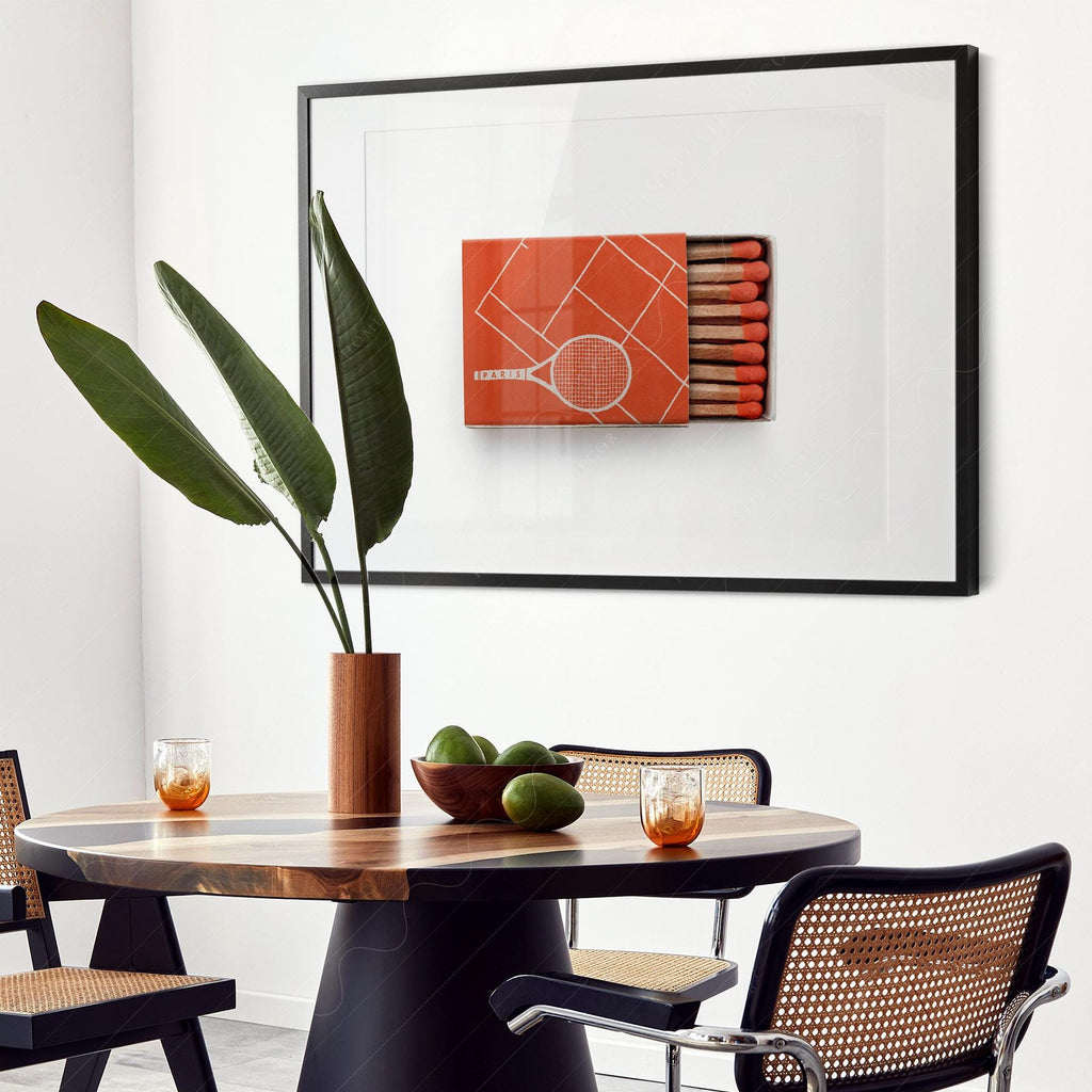 Paris Tennis Matchbox Print – French Open Clay Court Wall Art Poster