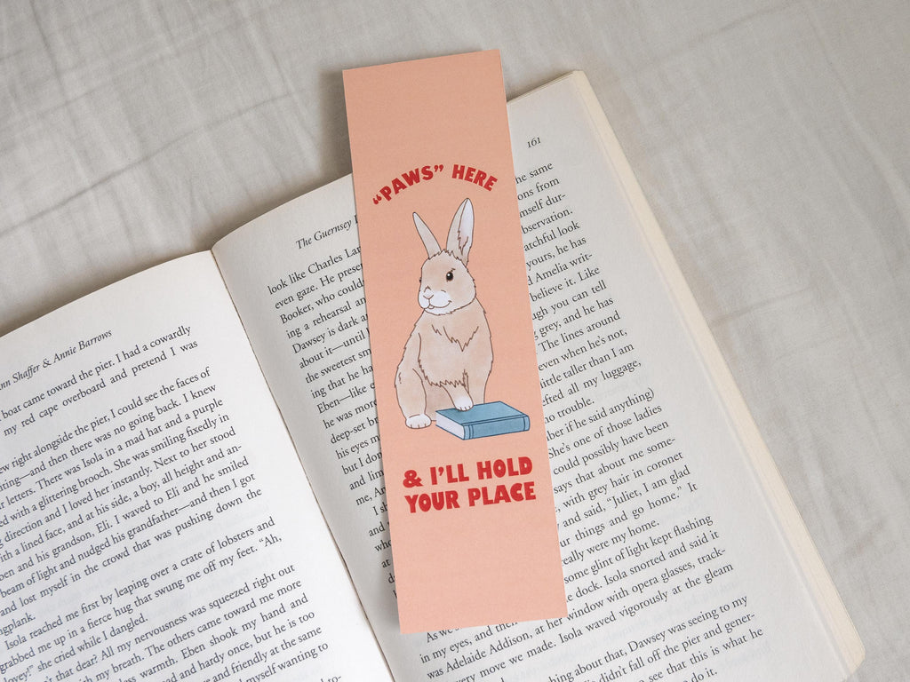 Cute Bunny Bookmark | Funny Animal Bookmark | Bookclub Gift | Rabbit Bookmark
