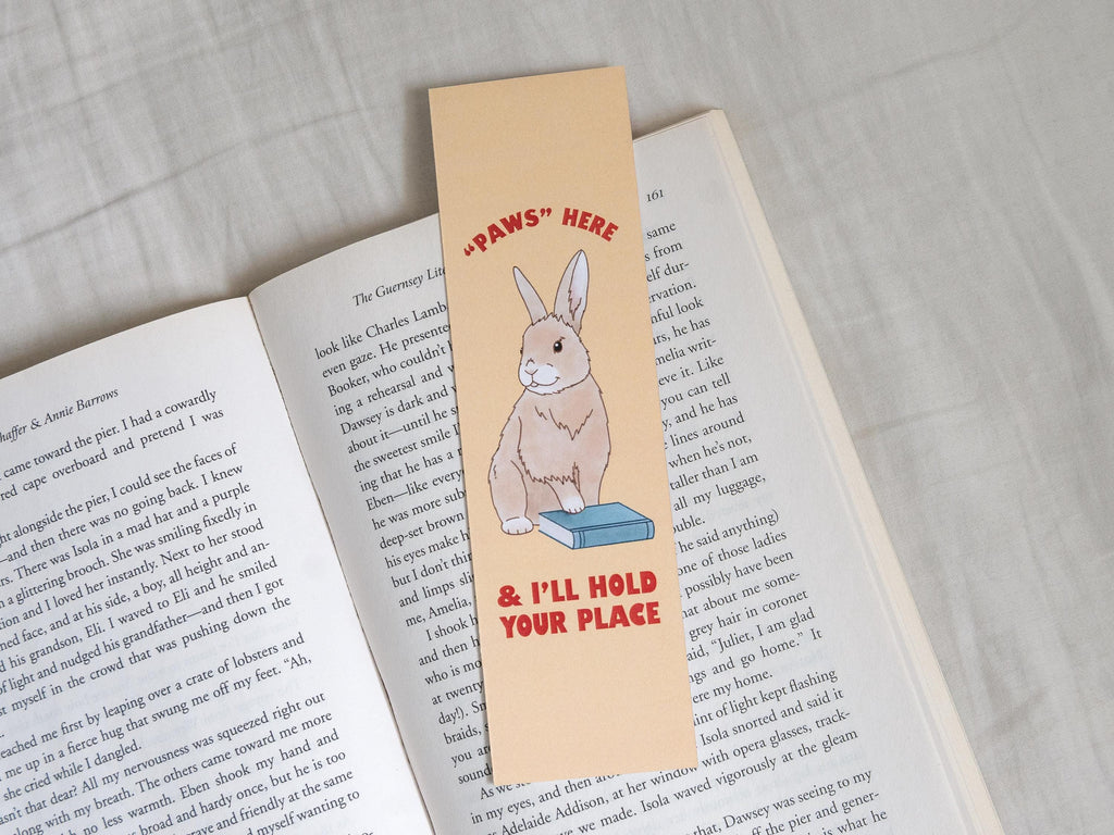 Cute Bunny Bookmark | Funny Animal Bookmark | Bookclub Gift | Rabbit Bookmark