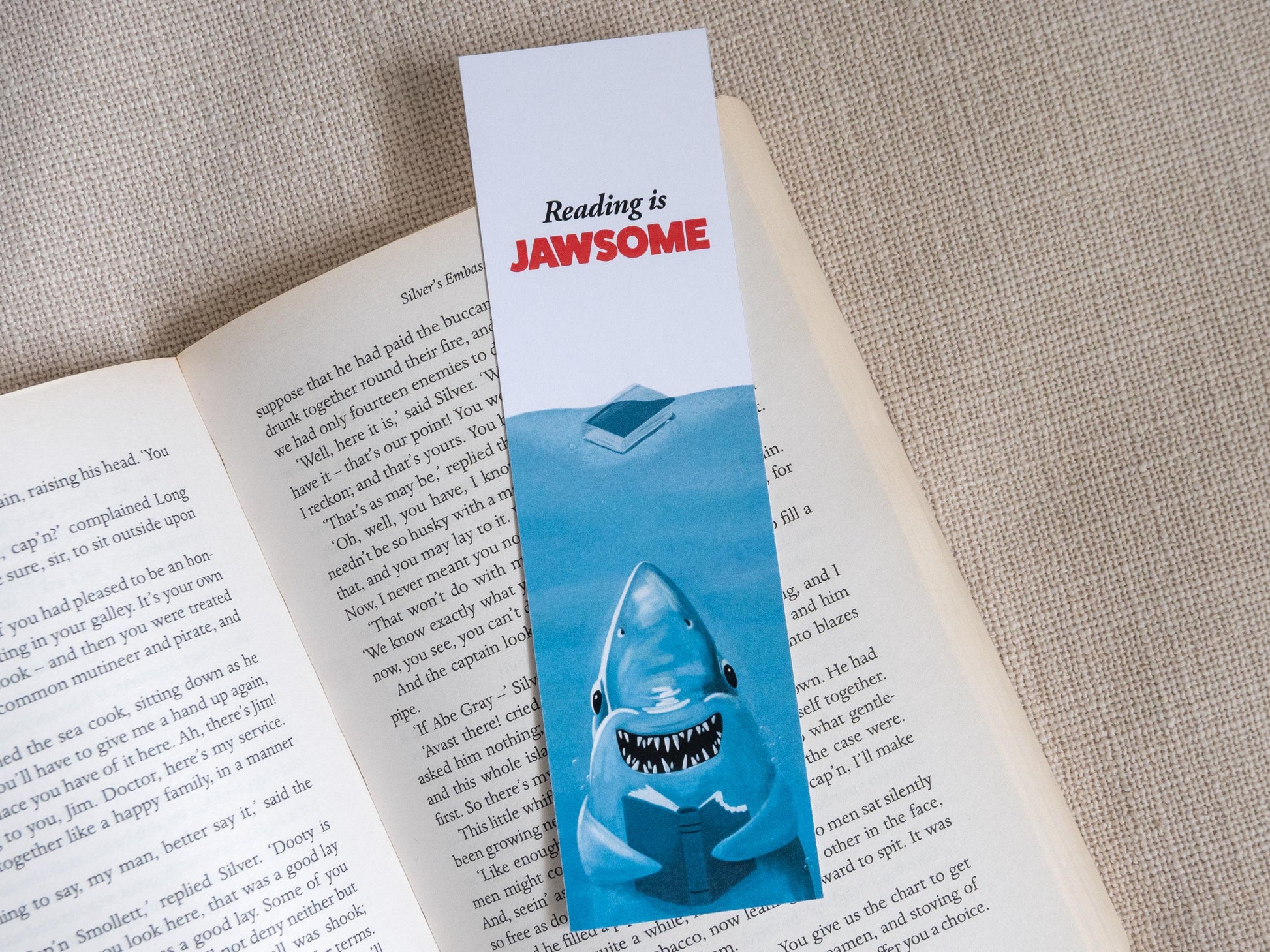 Shark Bookmark | Ocean Marinelife Bookmark | Bookclub Gift | Great White Shark Bookmark