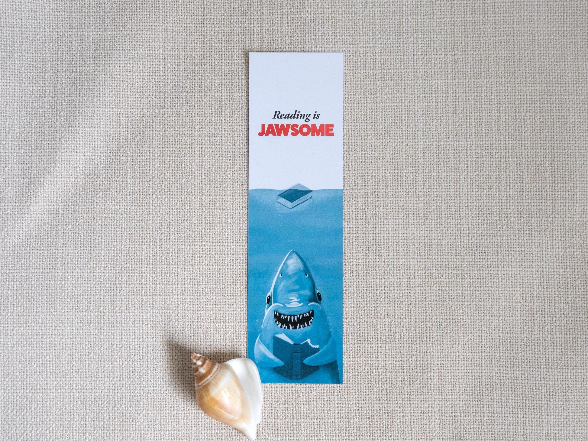 Shark Bookmark | Ocean Marinelife Bookmark | Bookclub Gift | Great White Shark Bookmark