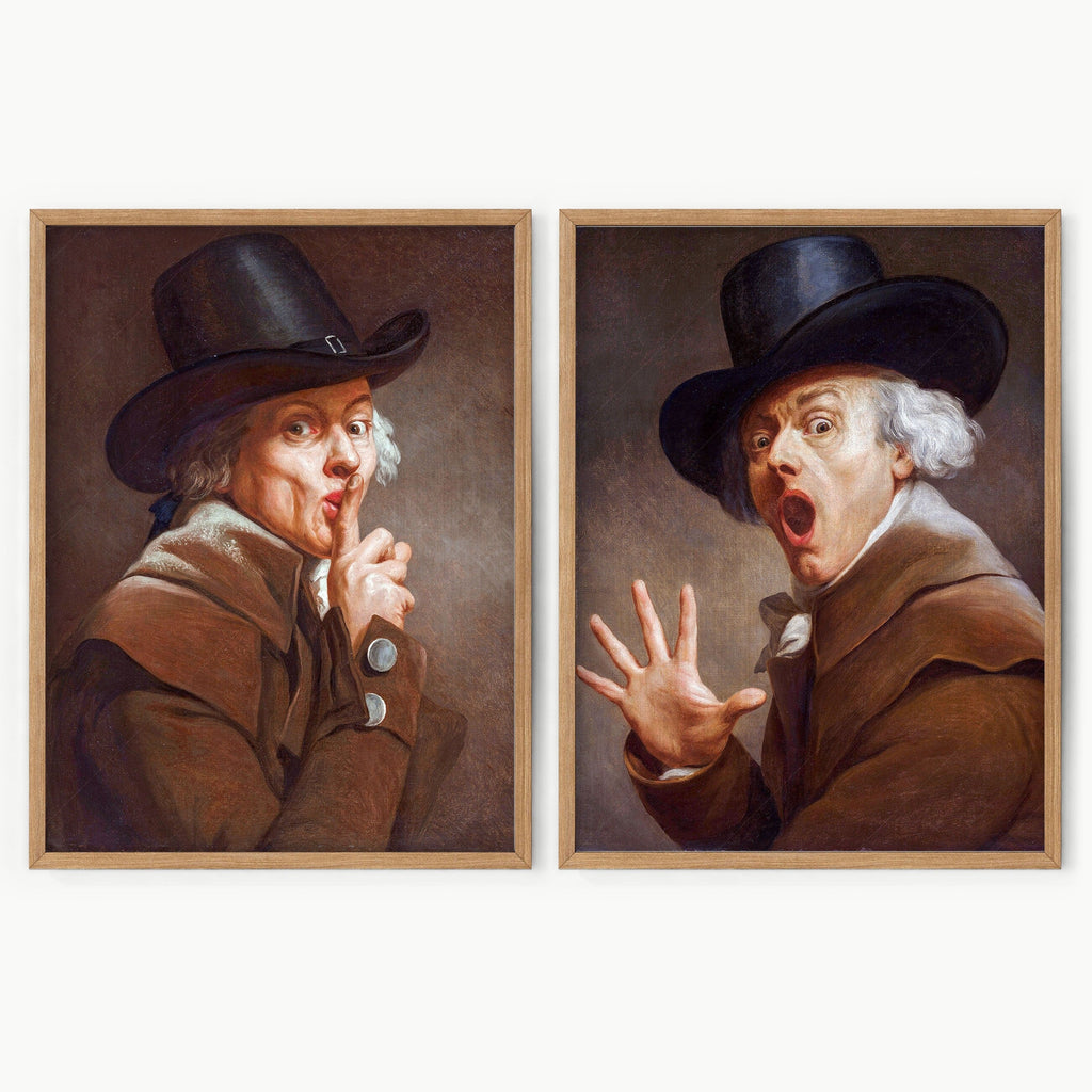 Joseph Ducreux Be Discreet & The Surprise Print Set – Funny Classical Art