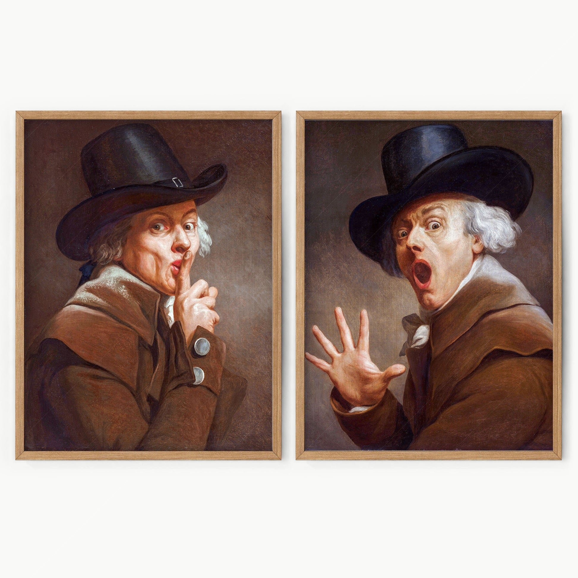 Joseph Ducreux Be Discreet & The Surprise Print Set – Funny Classical Art