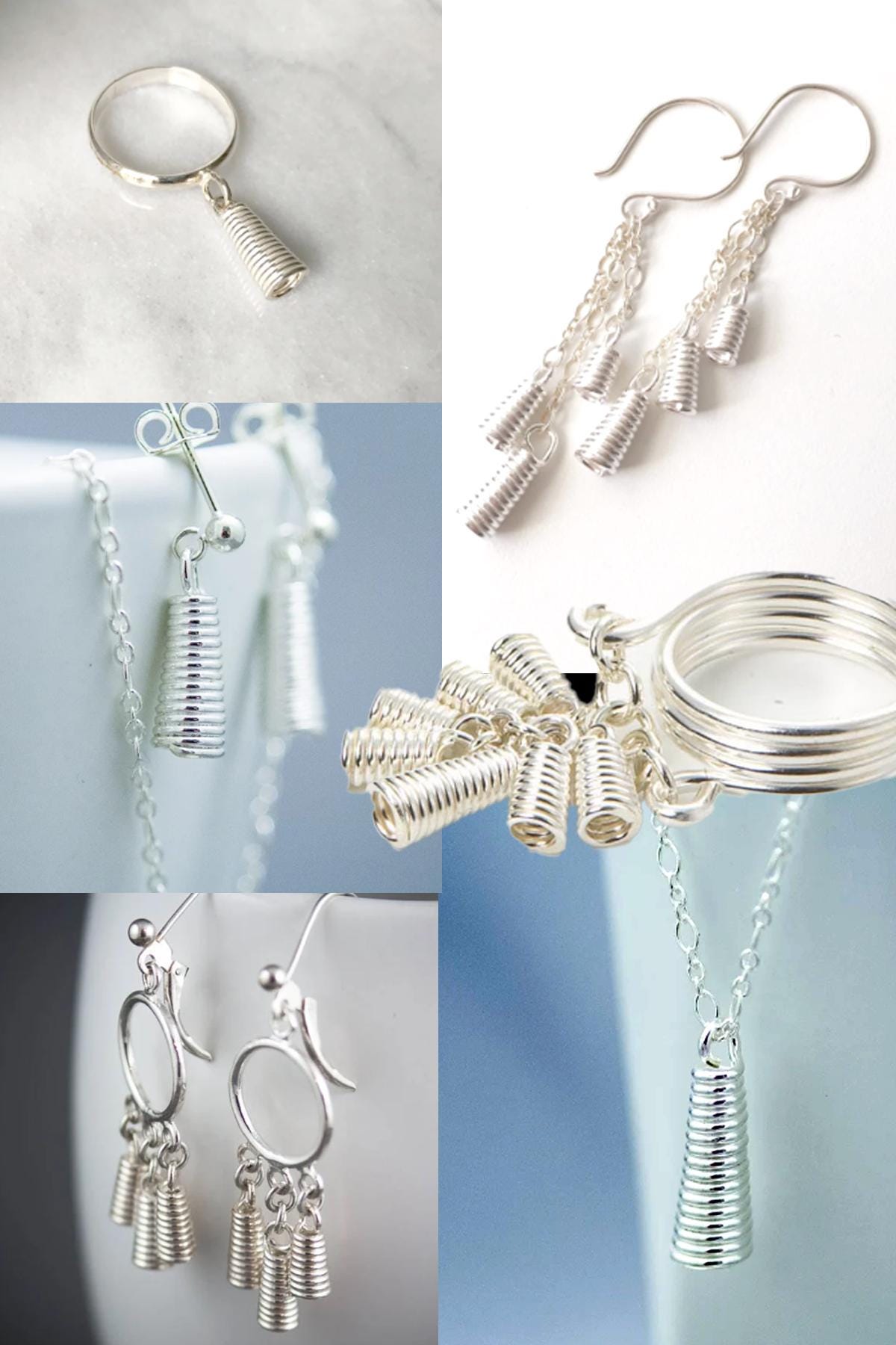 Boucles d'oreilles cloche en argent • Boucles d'oreilles en argent sterling recyclé • Cadeau de boucles d'oreilles pour elle