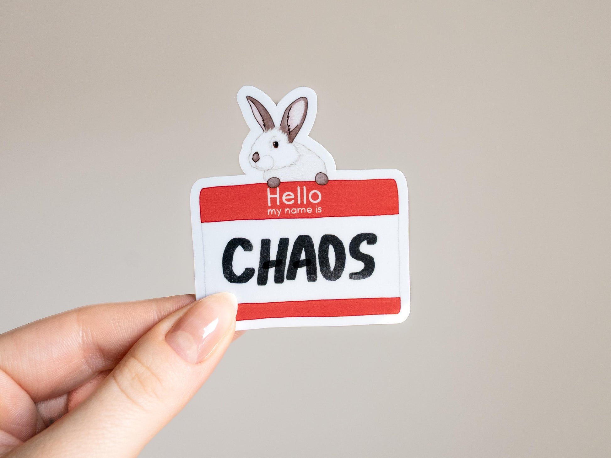 Cute Bunny Sticker | Chaos Bunny | Gift for Bunny Lovers | Funny Rabbit Laptop Sticker