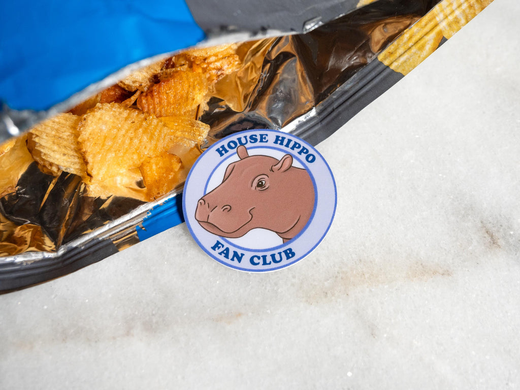 House Hippo Sticker | Cute Animal Sticker | Canadian Sticker