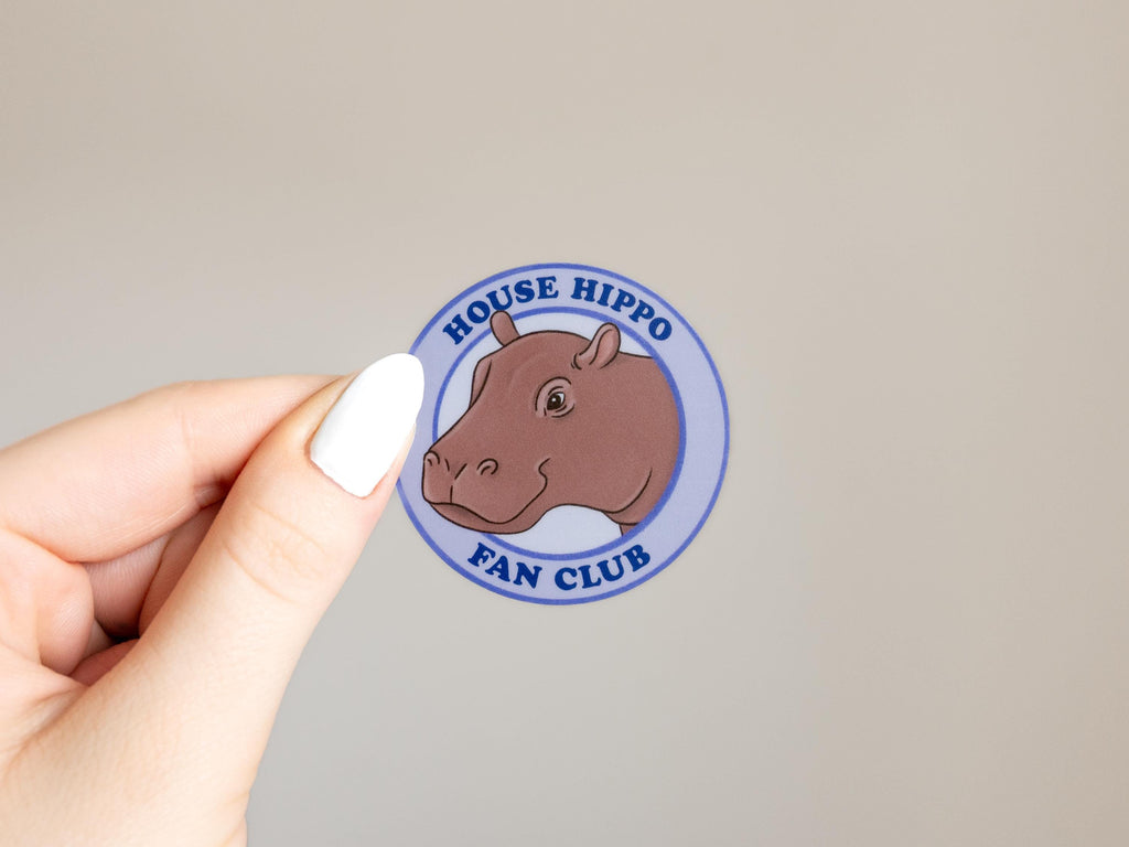House Hippo Sticker | Cute Animal Sticker | Canadian Sticker
