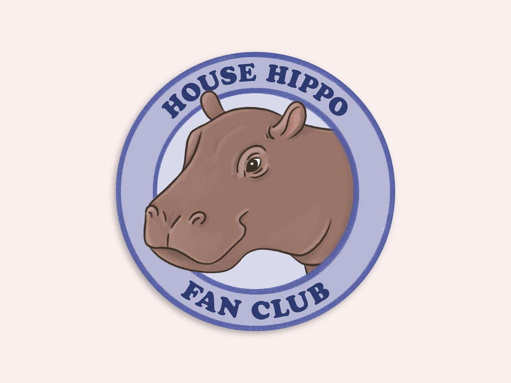 House Hippo Sticker | Cute Animal Sticker | Canadian Sticker