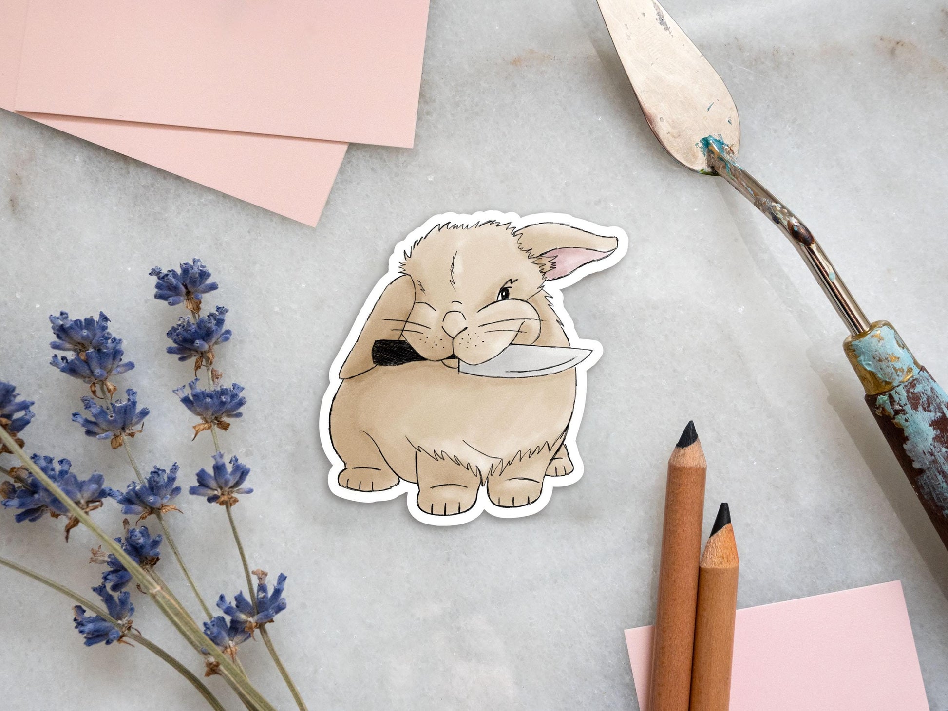 Cute Bunny Sticker Bundle | Four Rabbit Stickers | Gift for Bunny Lovers