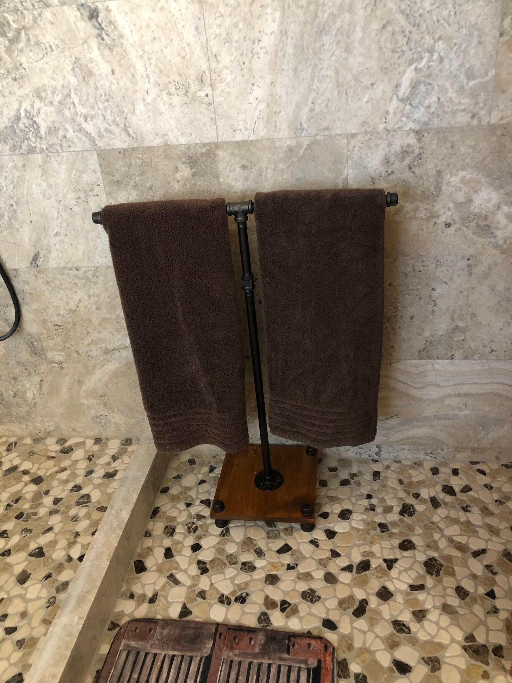 Porte-serviettes de bain - porte-serviettes de style industriel - porte-serviettes autoportant