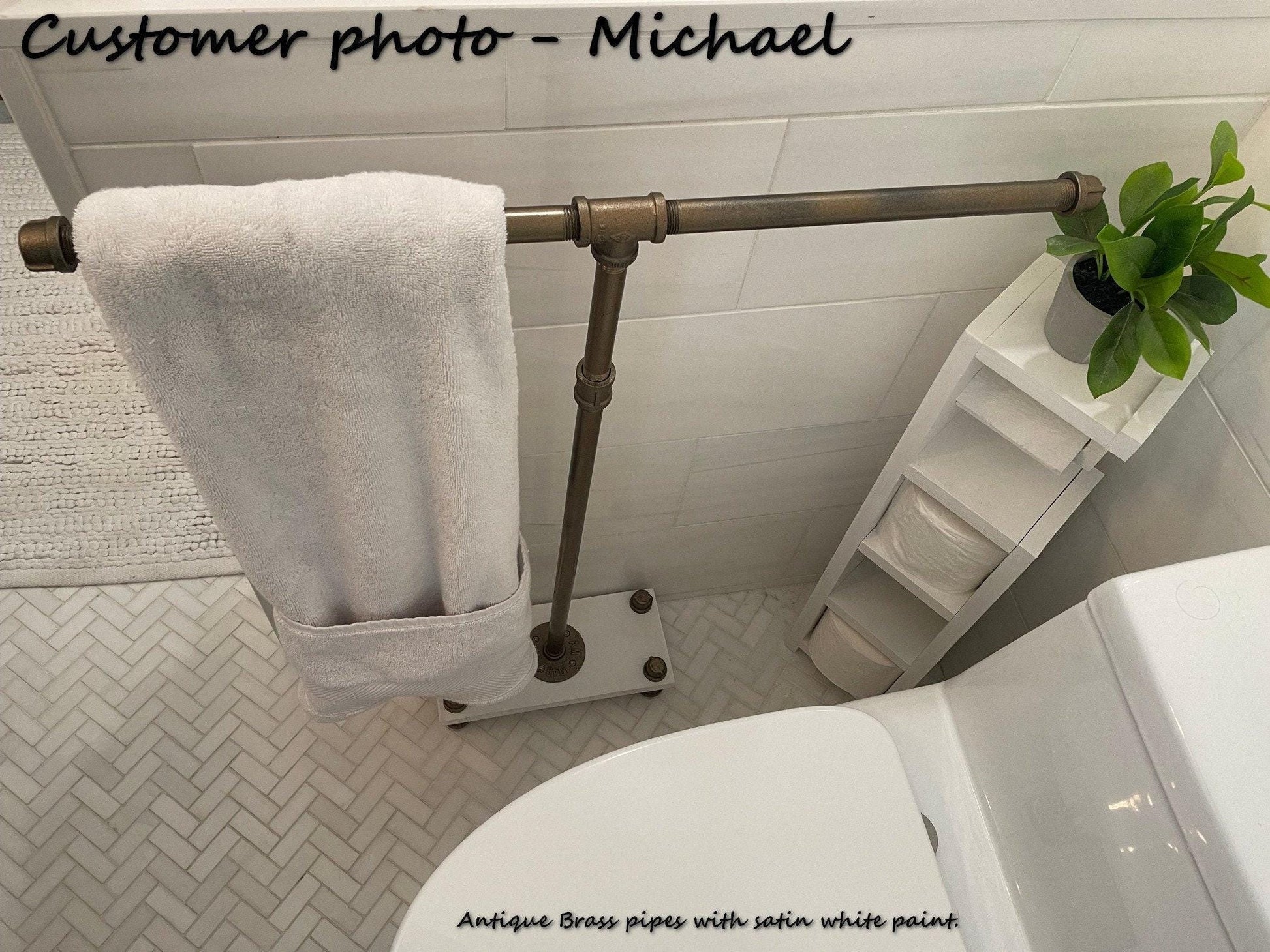 Porte-serviettes de bain - porte-serviettes de style industriel - porte-serviettes autoportant