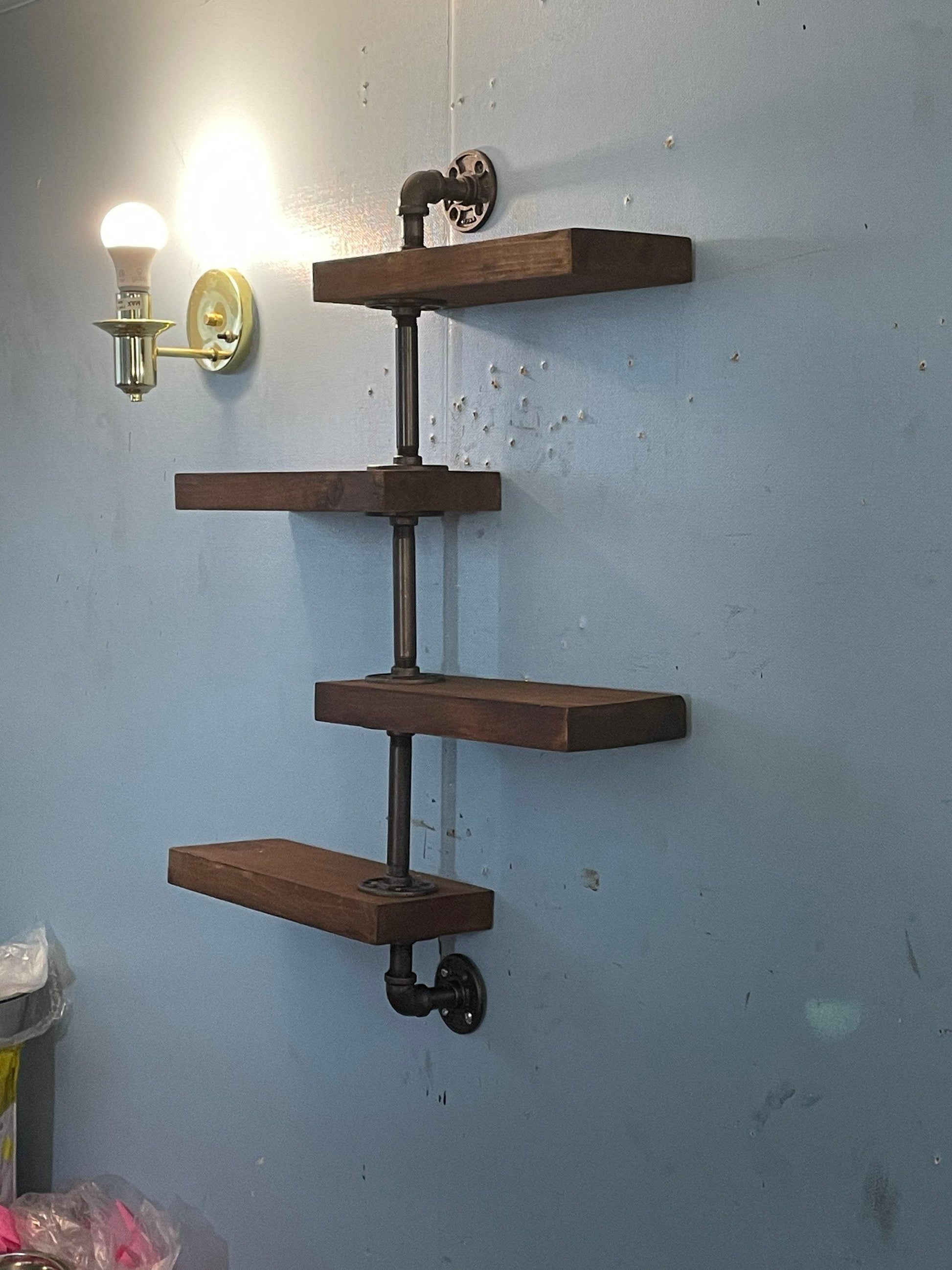 Étagère de bar de style industriel à 4 niveaux - étagère de bar en tube - étagère de bar rétro - étagère de bar - étagère de bar - étagère de salle de bain
