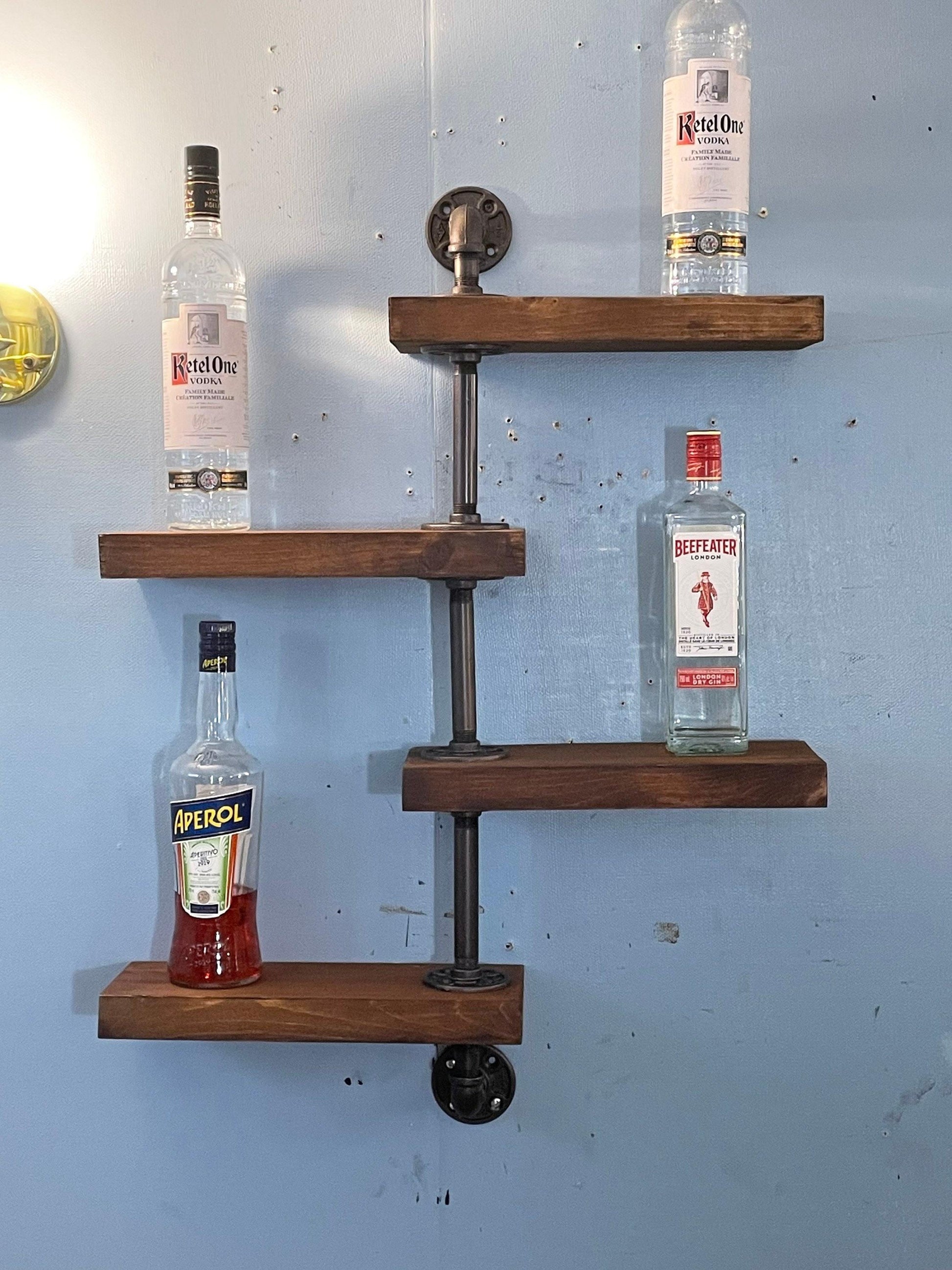 Étagère de bar de style industriel à 4 niveaux - étagère de bar en tube - étagère de bar rétro - étagère de bar - étagère de bar - étagère de salle de bain
