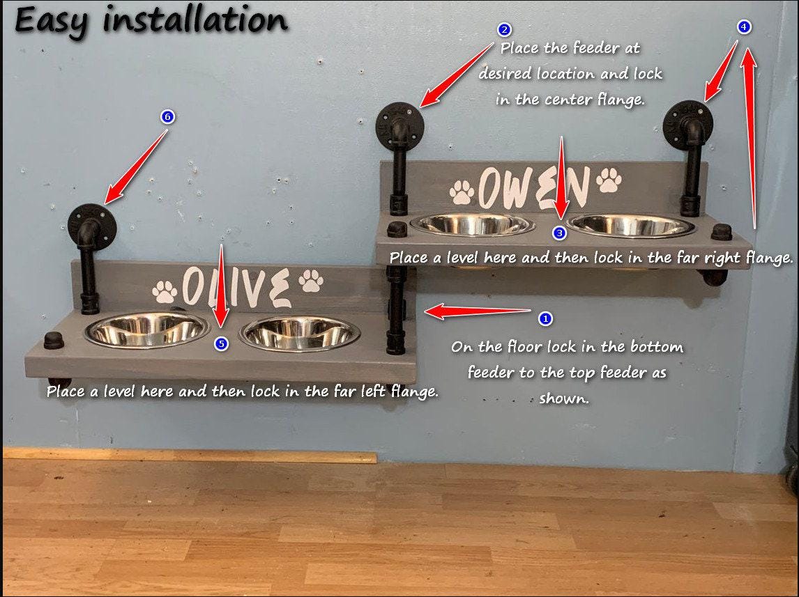 Gamelle flottante à deux niveaux pour chien - Mangeoire de style ferme - Mangeoire double - NOUVELLE CONCEPTION