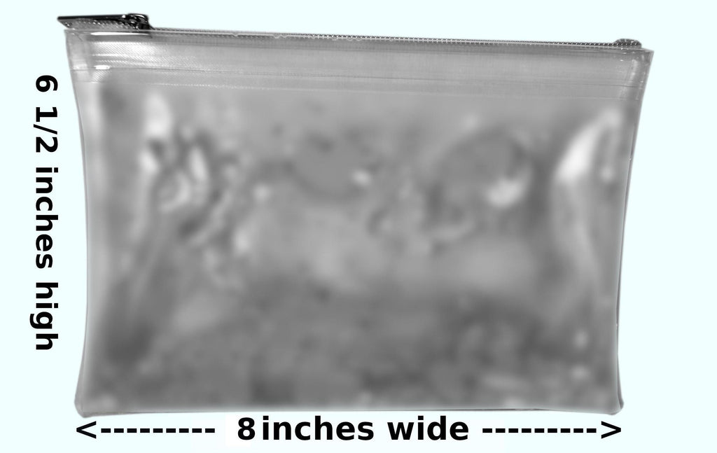 SALE! Liquid Glitter Cosmetic Pouch. Makeup Case Bag with Neon Pink Butterflies & Fairies + Iridescent Flower Shimmer Float in Printed Vinyl
