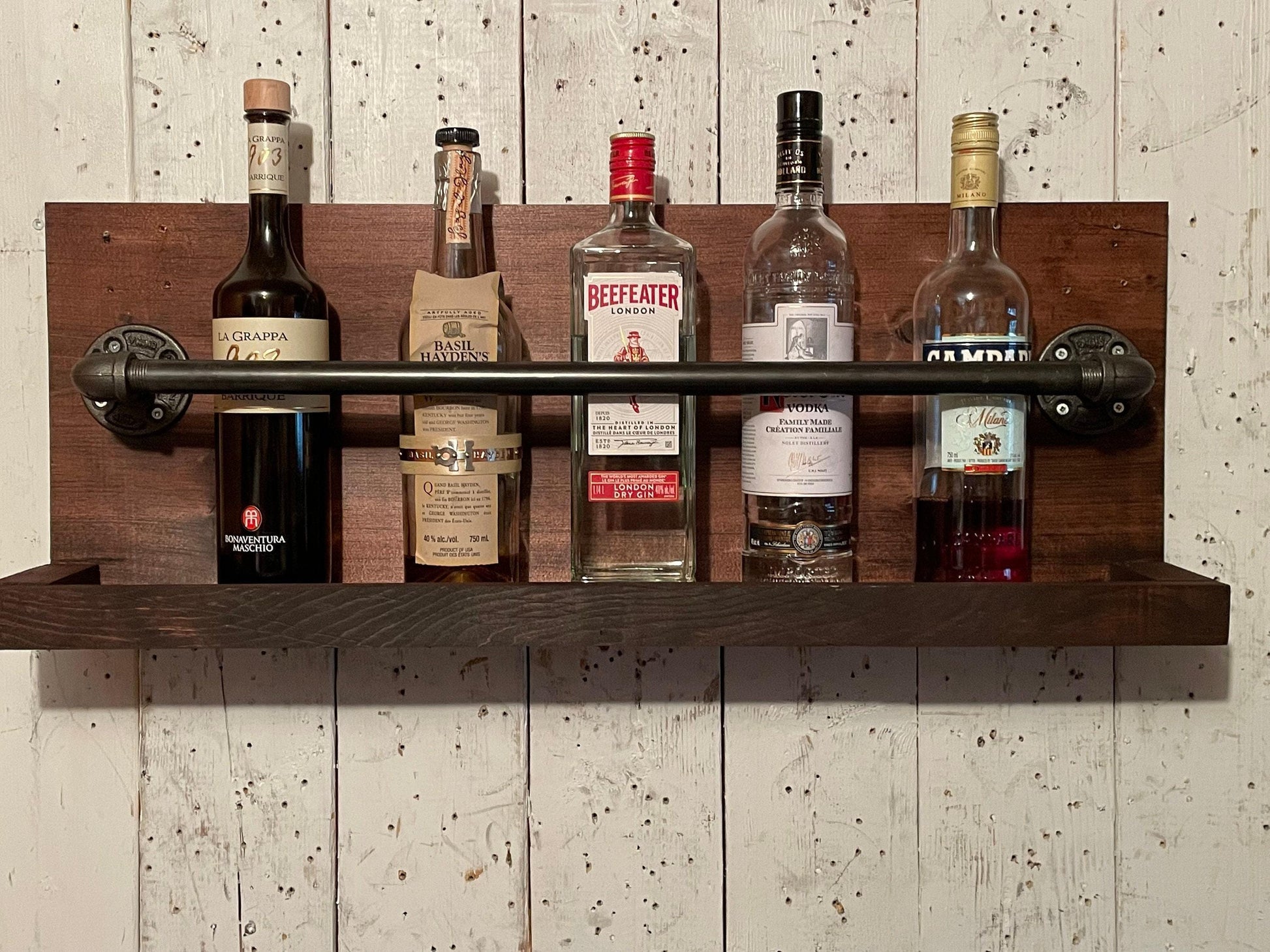 Étagère de bar rustique - étagère de bar en forme de tuyau - étagère de bar rétro - étagère de bar - étagère écossaise