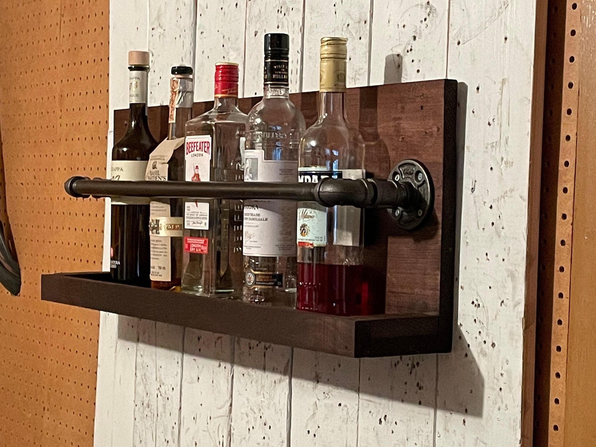 Étagère de bar rustique - étagère de bar en forme de tuyau - étagère de bar rétro - étagère de bar - étagère écossaise