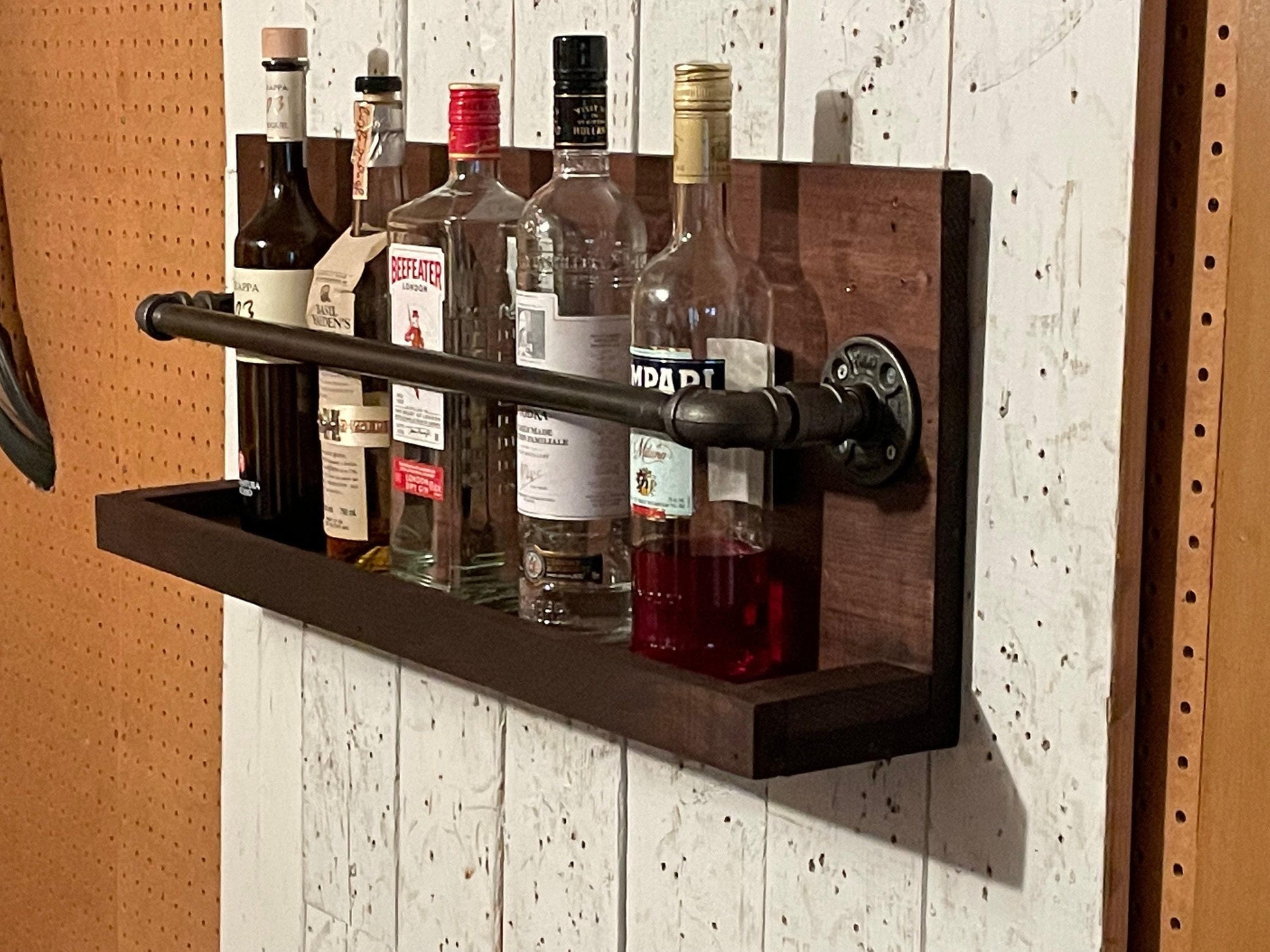 Étagère de bar rustique - étagère de bar en forme de tuyau - étagère de bar rétro - étagère de bar - étagère écossaise