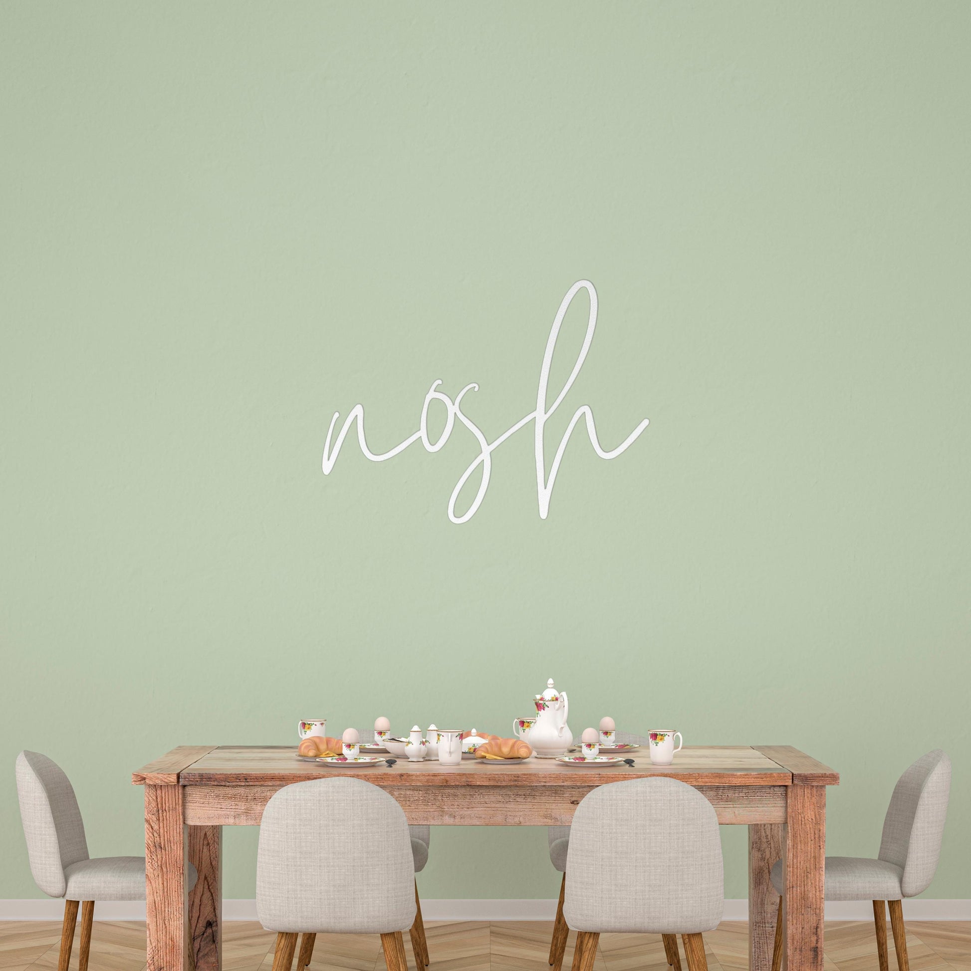 Décoration murale en métal blanc pour la cuisine juive. Art mural en métal yiddish. Décoration de cuisine juive. Cadeau pour les fêtes juives. Pendaison de crémaillère juive. Cadeau de mariage juif.
