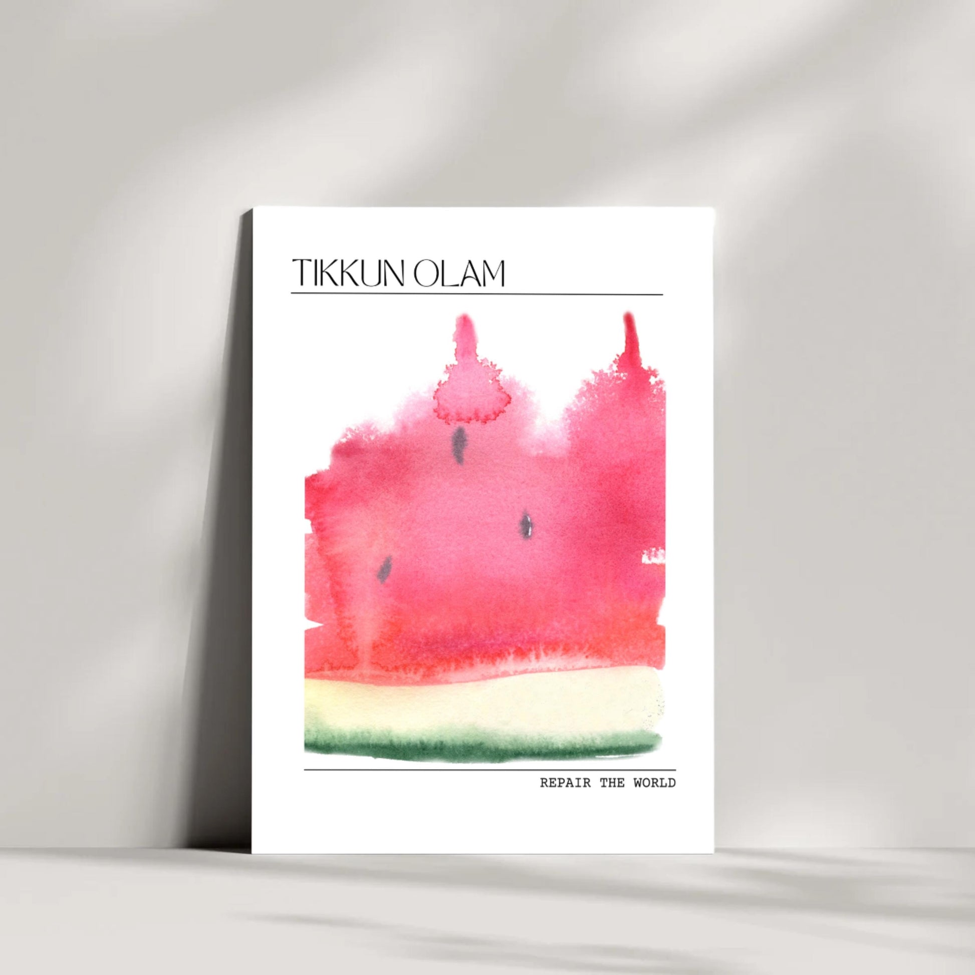Tikkun Olam Watermelon Print – Jewish Home Decor, Abstract Art