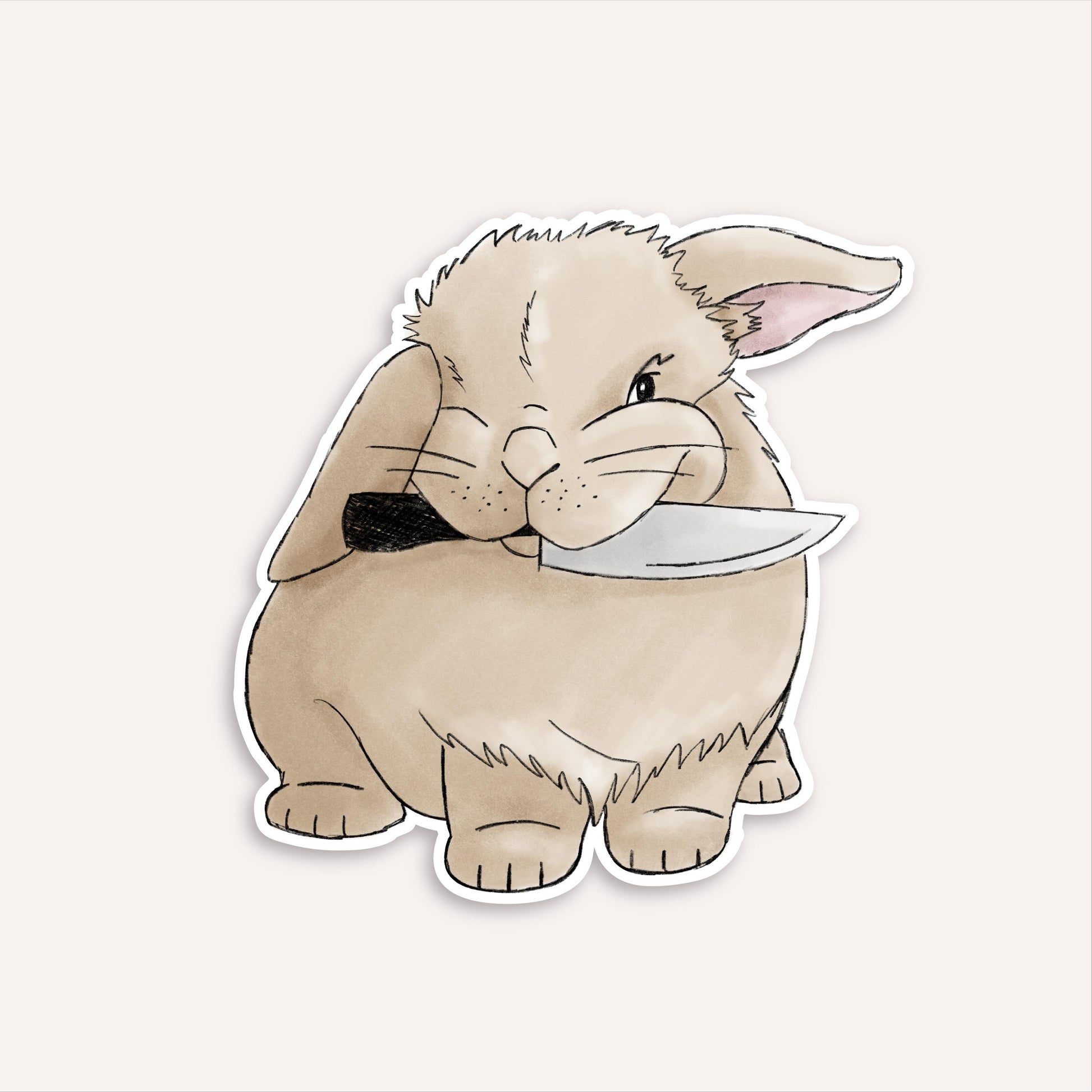 Angry Bunny Sticker | Cute Rabbit Sticker | Gift for Bunny Lovers