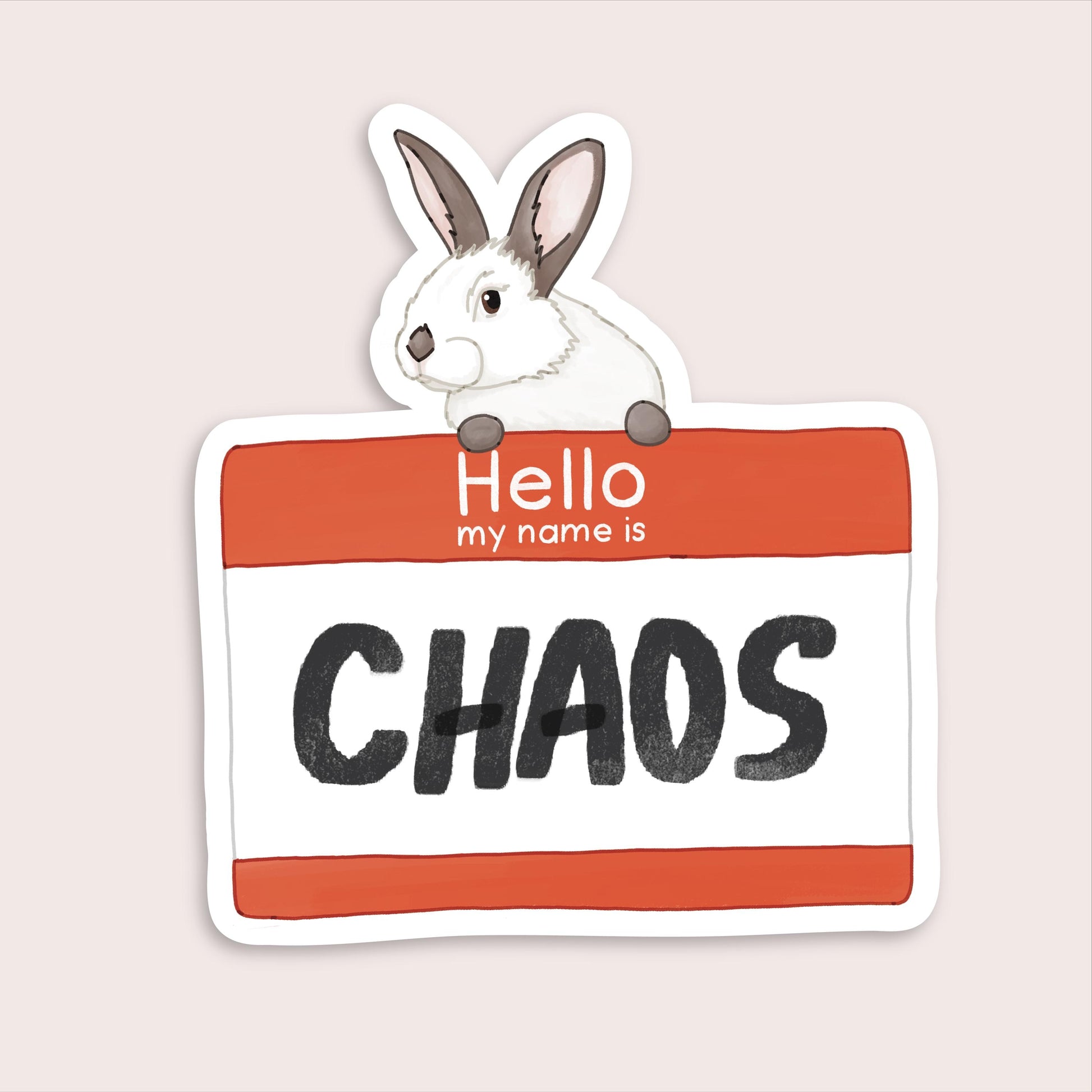 Cute Bunny Sticker | Chaos Bunny | Gift for Bunny Lovers | Funny Rabbit Laptop Sticker