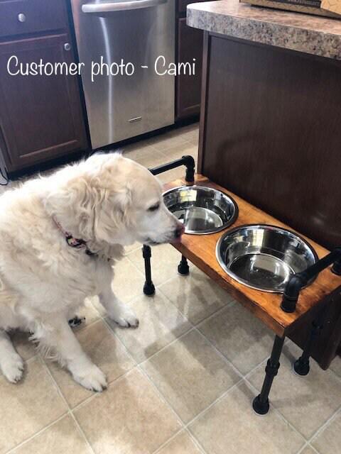 LA BÊTE - Support de gamelle surélevé de style industriel pour chien - La bête - Personnalisation gratuite incluse