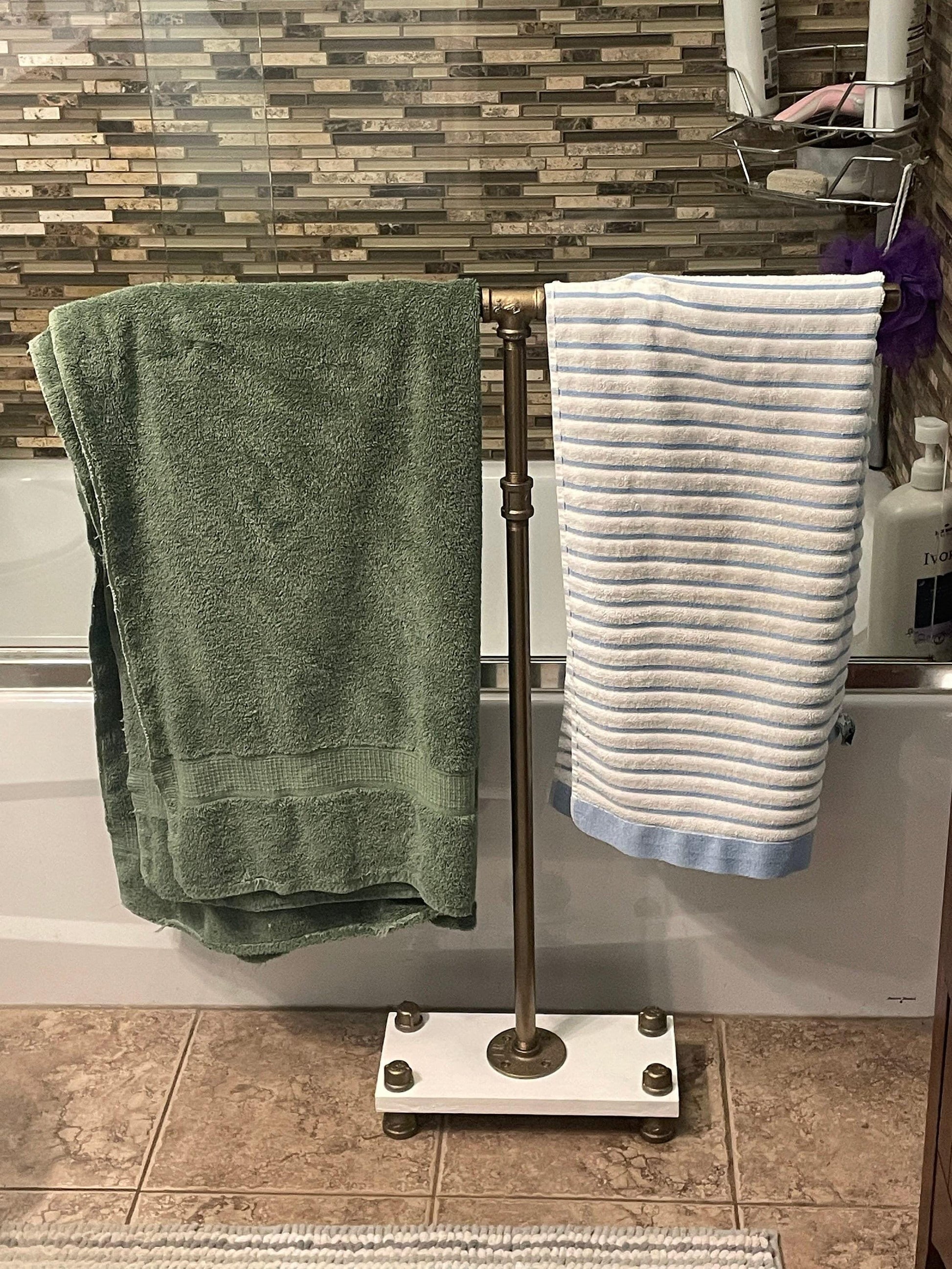 Porte-serviettes de bain - porte-serviettes de style industriel - porte-serviettes autoportant
