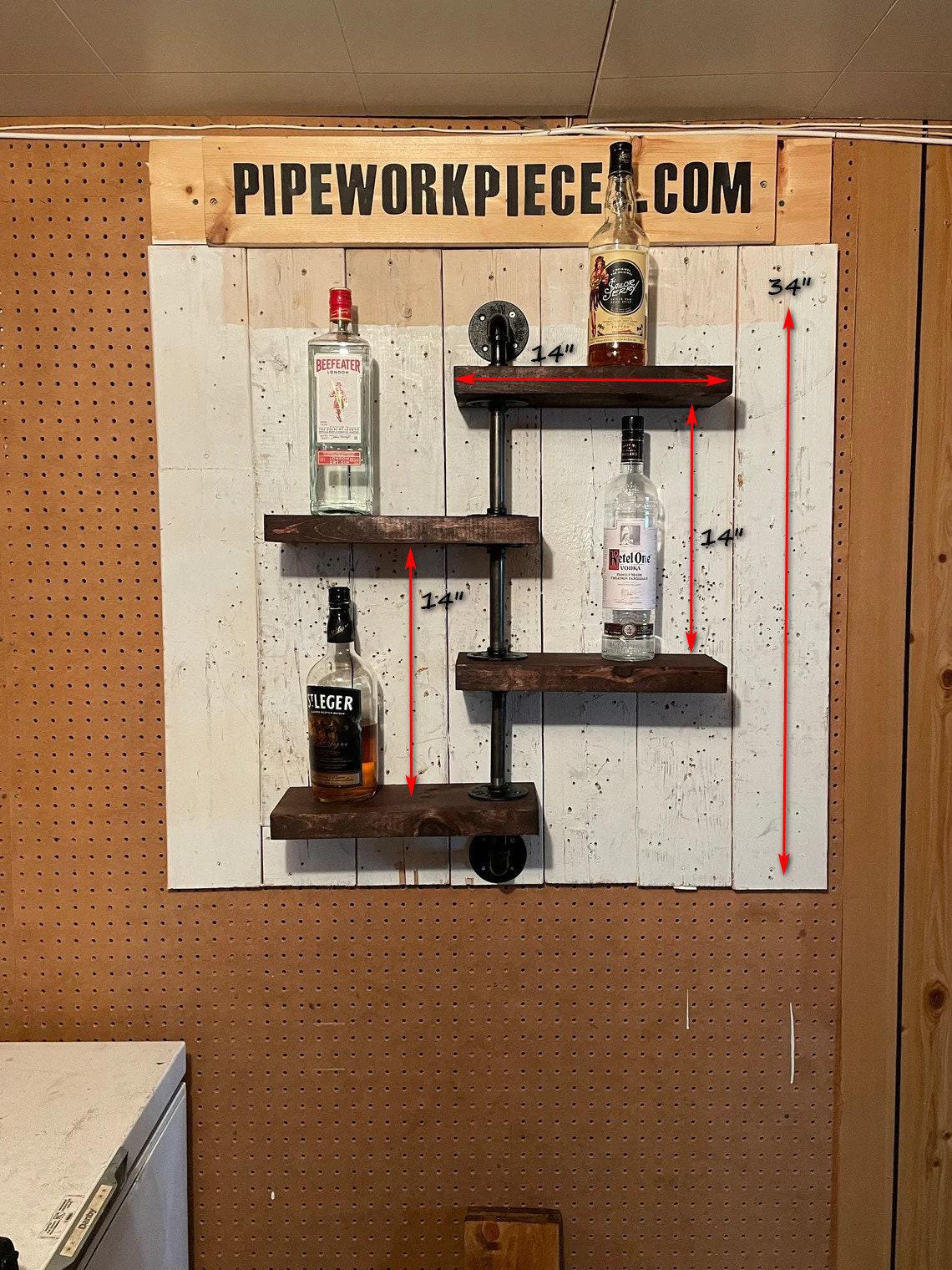 Étagère de bar de style industriel à 4 niveaux - étagère de bar en tube - étagère de bar rétro - étagère de bar - étagère de bar - étagère de salle de bain