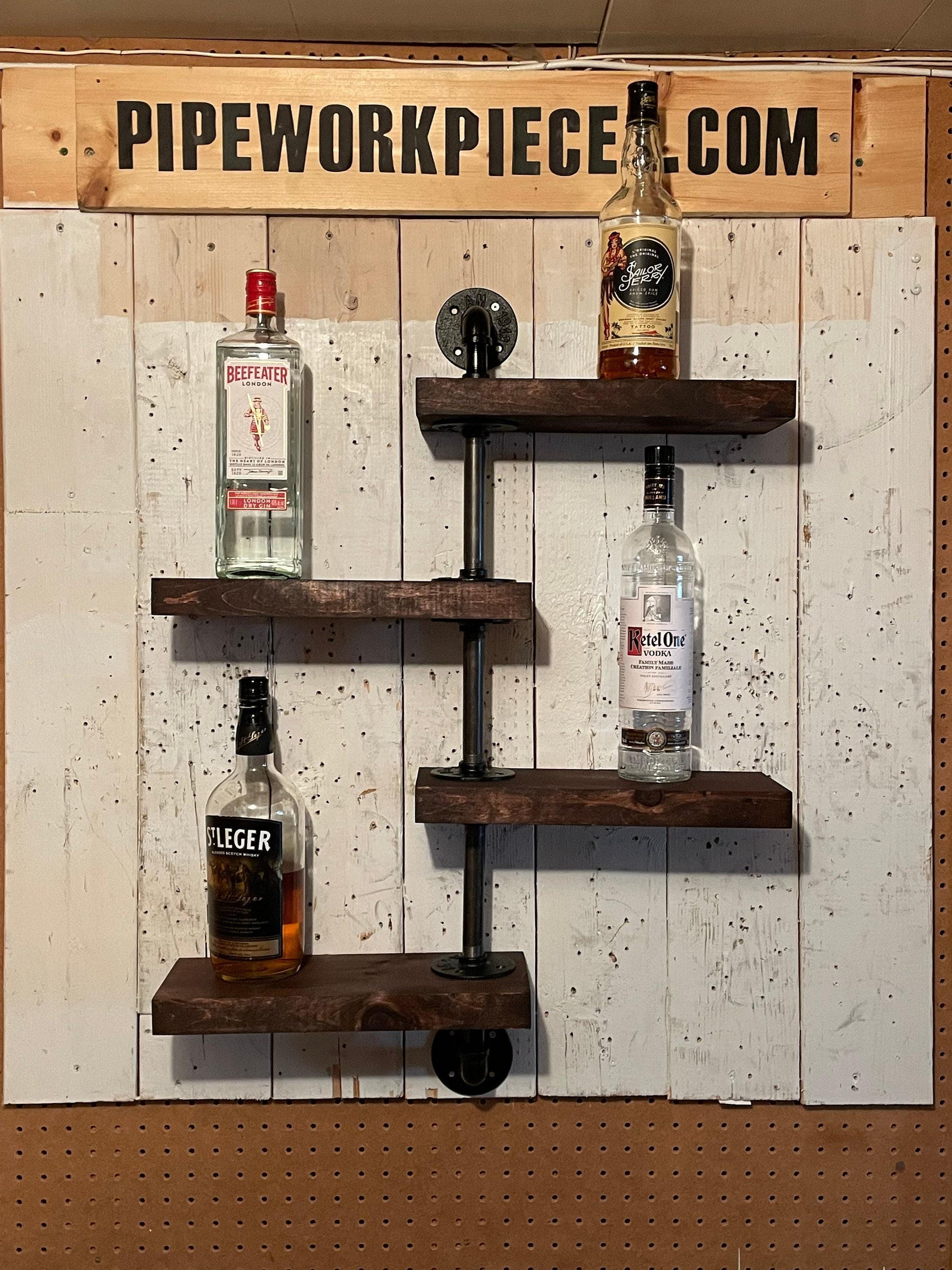 Étagère de bar de style industriel à 4 niveaux - étagère de bar en tube - étagère de bar rétro - étagère de bar - étagère de bar - étagère de salle de bain