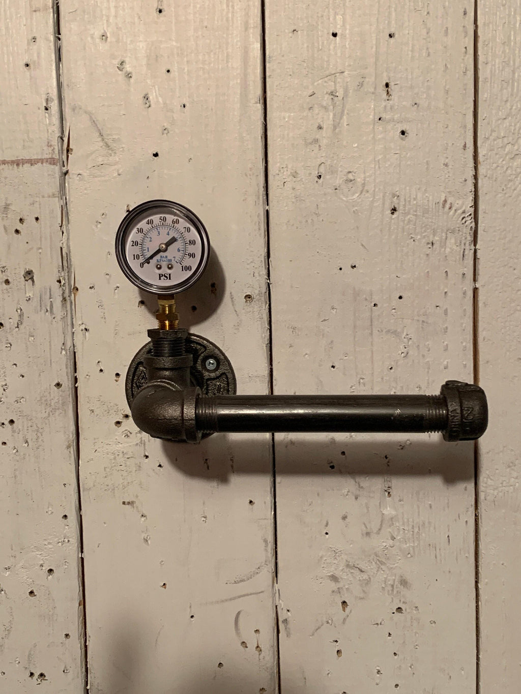 Porte-rouleau de papier toilette style steampunk avec valve de pression - Porte-essuie-mains