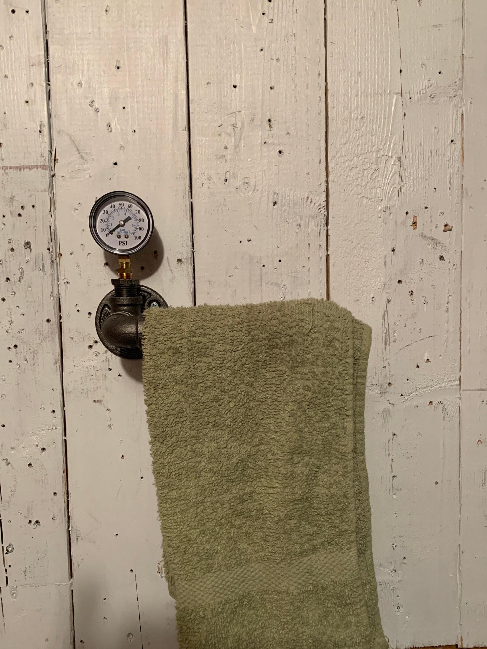 Porte-rouleau de papier toilette style steampunk avec valve de pression - Porte-essuie-mains