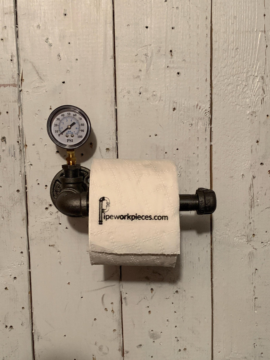Porte-rouleau de papier toilette style steampunk avec valve de pression - Porte-essuie-mains