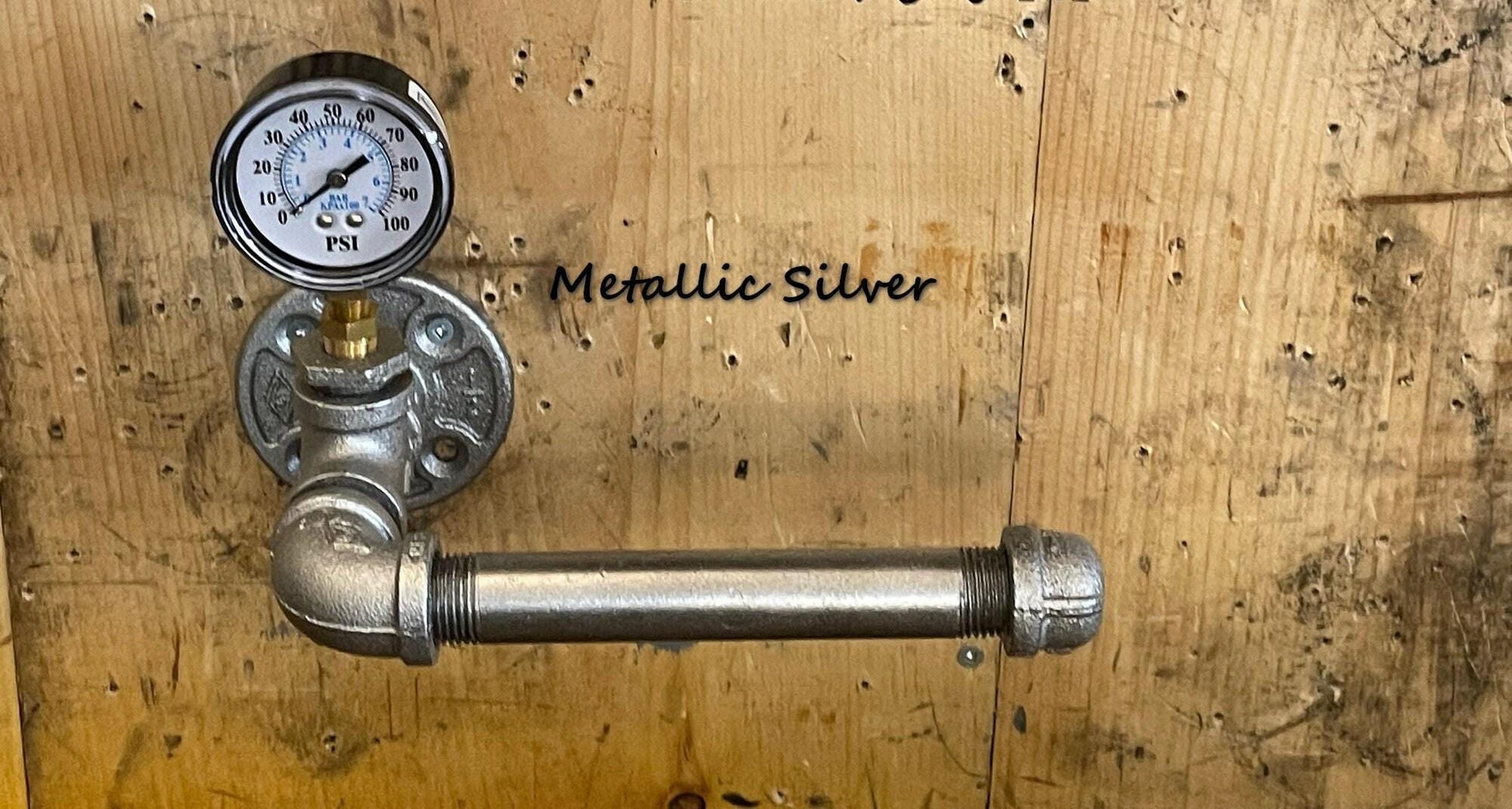 Porte-rouleau de papier toilette style steampunk avec valve de pression - Porte-essuie-mains