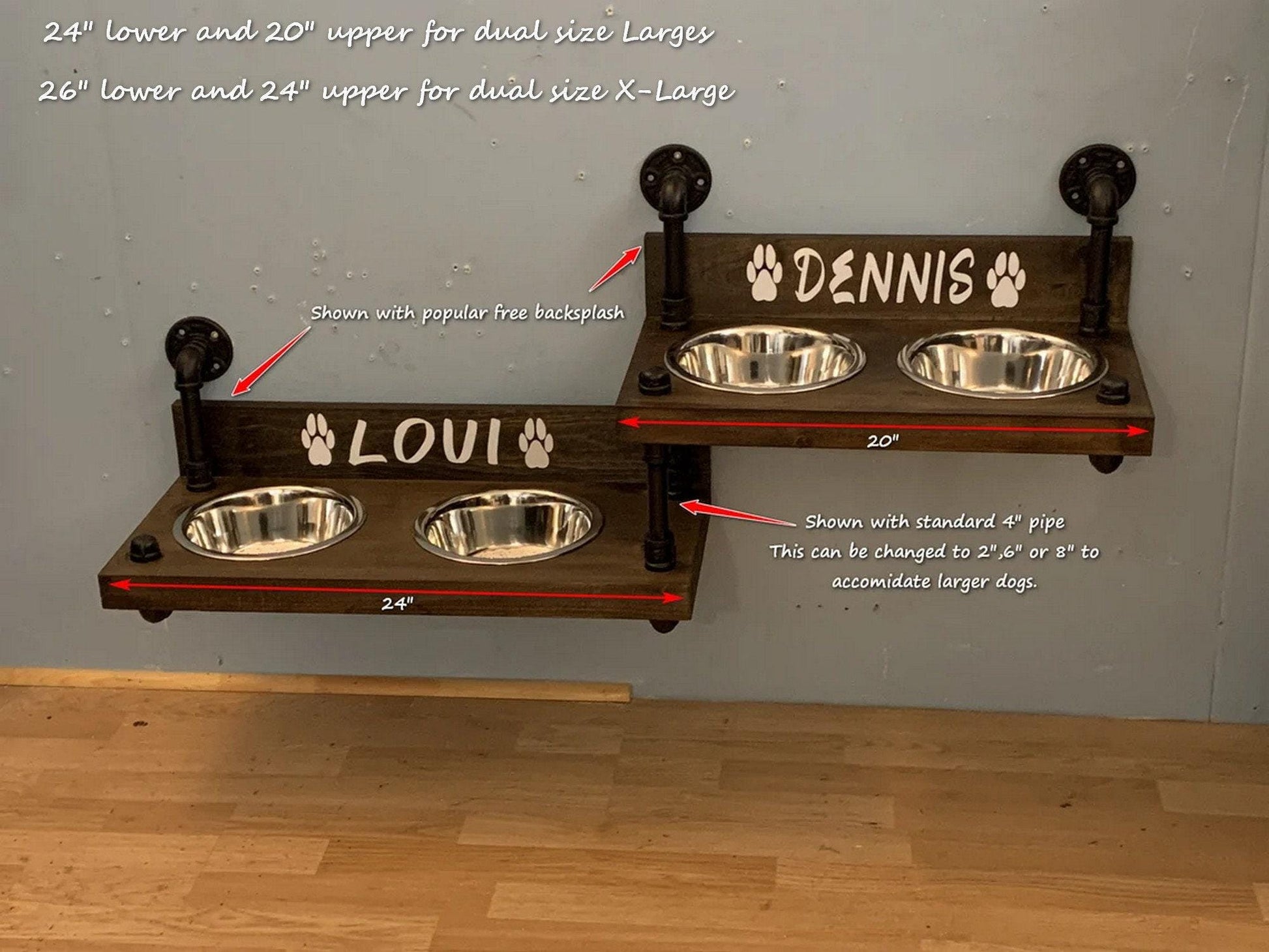 Gamelle flottante à deux niveaux pour chien - Mangeoire de style ferme - Mangeoire double - NOUVELLE CONCEPTION