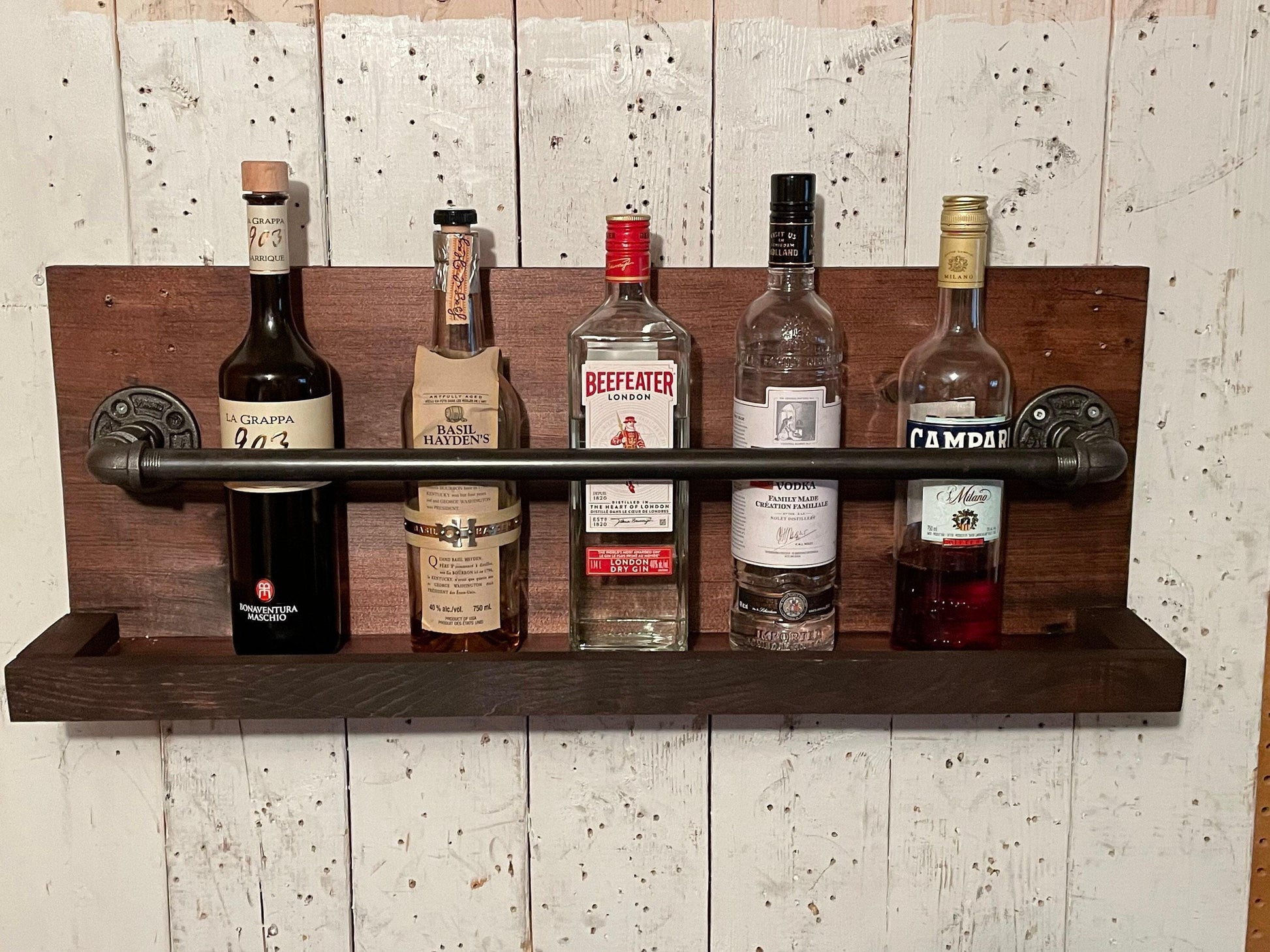 Étagère de bar rustique - étagère de bar en forme de tuyau - étagère de bar rétro - étagère de bar - étagère écossaise