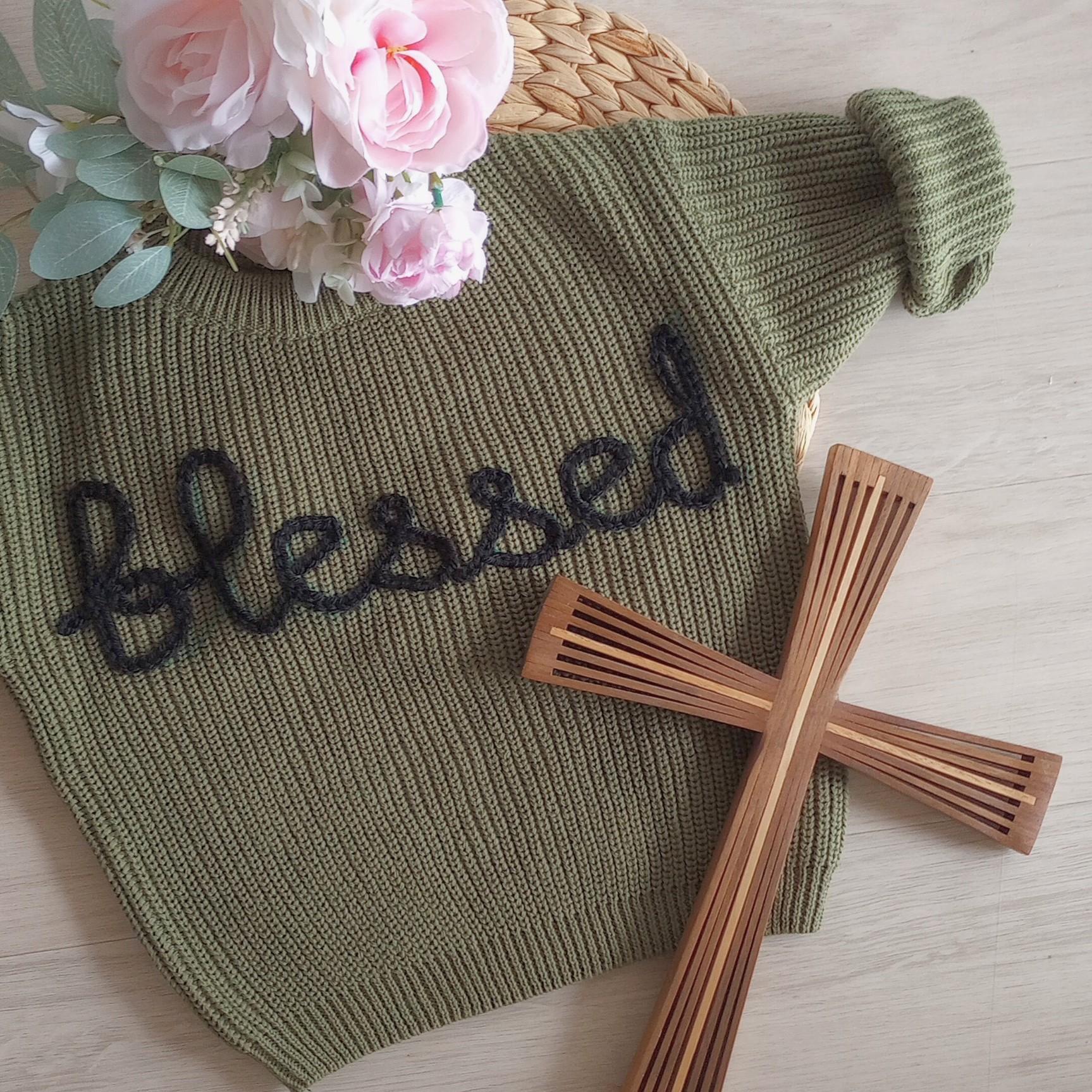 Custom word Sweater | Infant toddler sizes  | Hand Embroidered | Custom