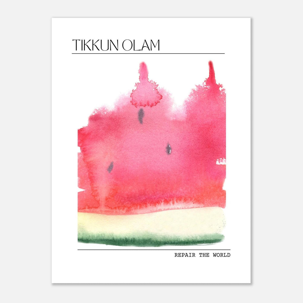 Tikkun Olam Watermelon Print – Jewish Home Decor, Abstract Art