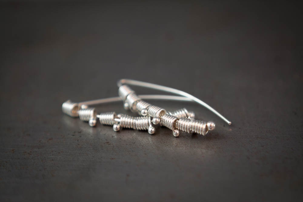 Boucles d'oreilles légères enfilables, boucles d'oreilles en argent sterling faites à la main, cadeau pour elle