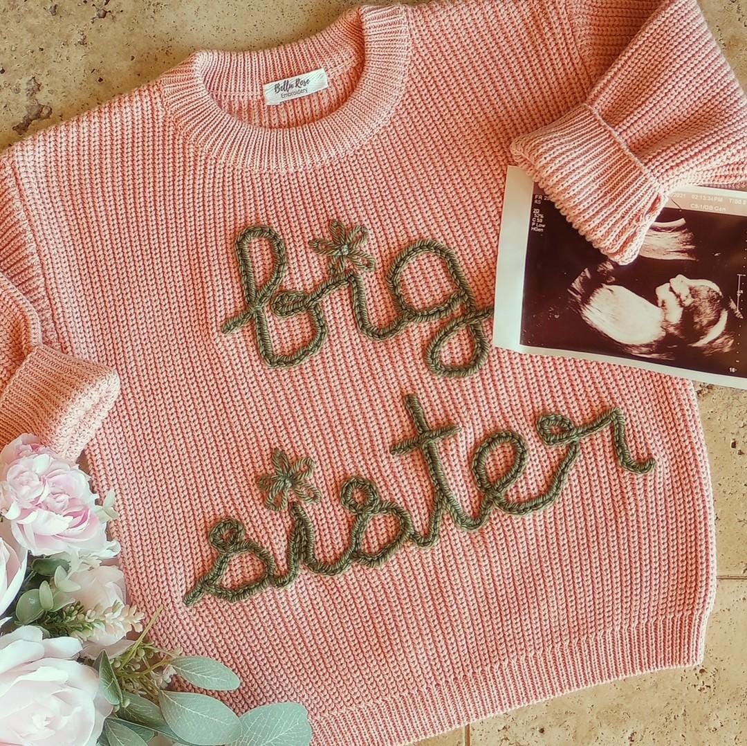 Custom word Sweater | Infant toddler sizes  | Hand Embroidered | Custom