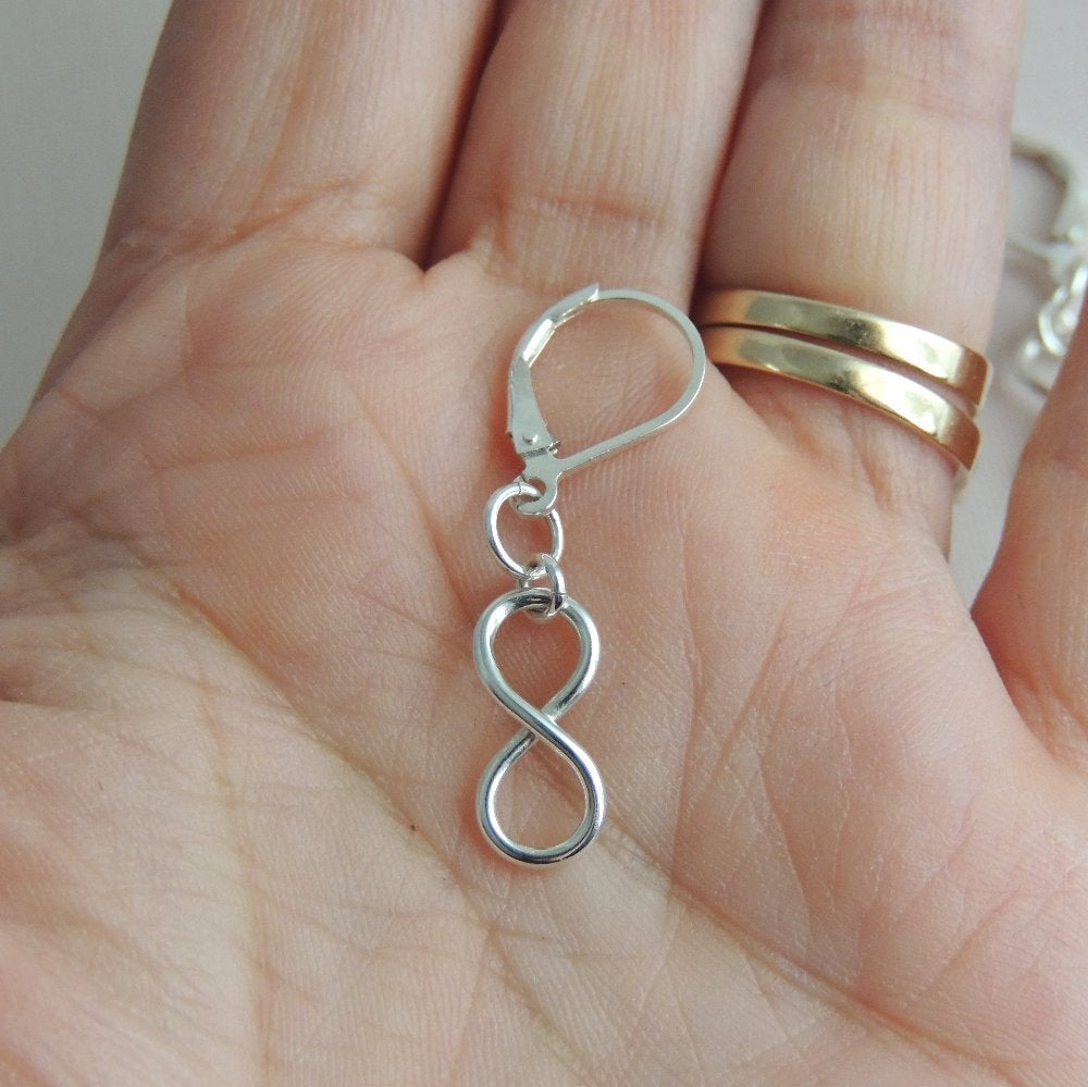Infinity Symbol Earrings Sterling Silver Infinity Sign Dangle Earrings