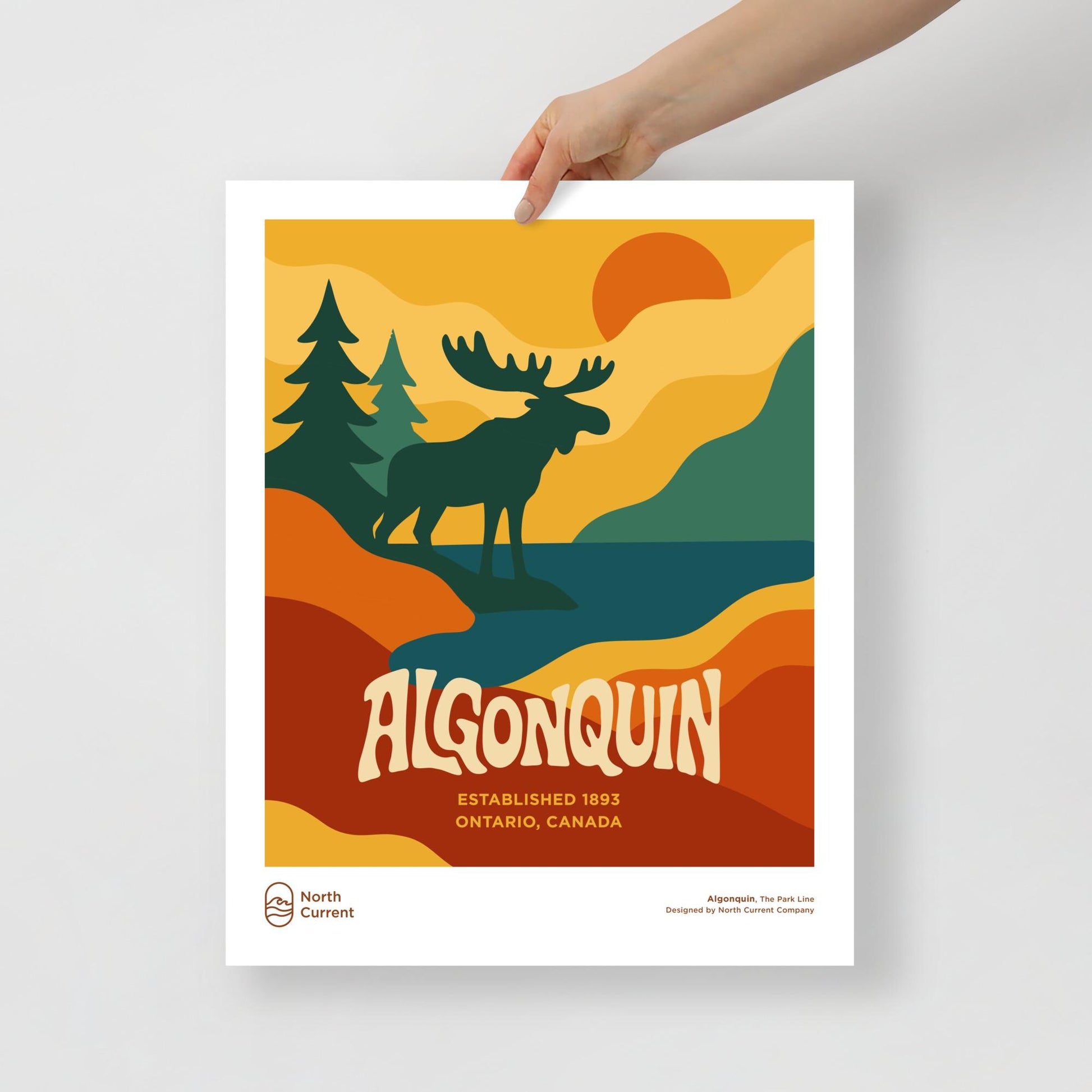Algonquin Retro Ontario Park Poster – Vintage-Style Travel Print, 1960s Midcentury Design | 12x16, 16x20, 18x24, 24x36 Wall Art