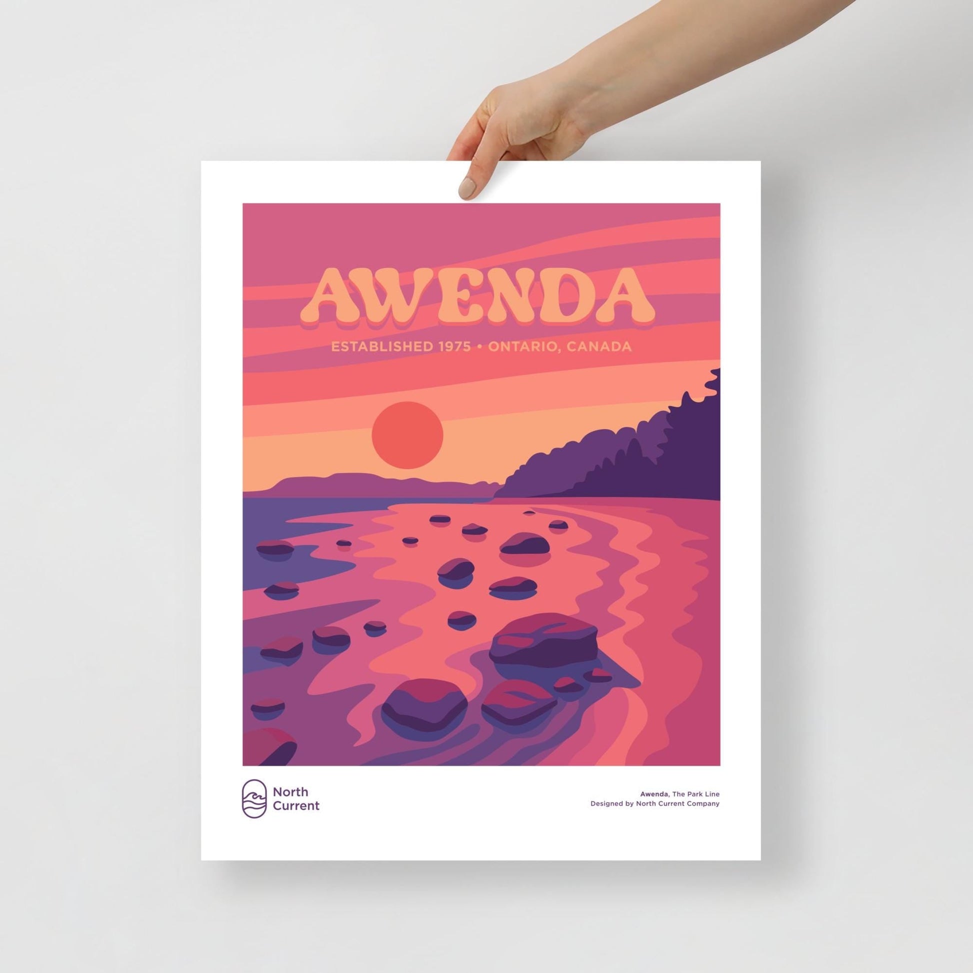 Awenda Retro Ontario Park Poster – Vintage-Style Travel Print, 1960s Midcentury Design | 12x16, 16x20, 18x24, 24x36 Wall Art