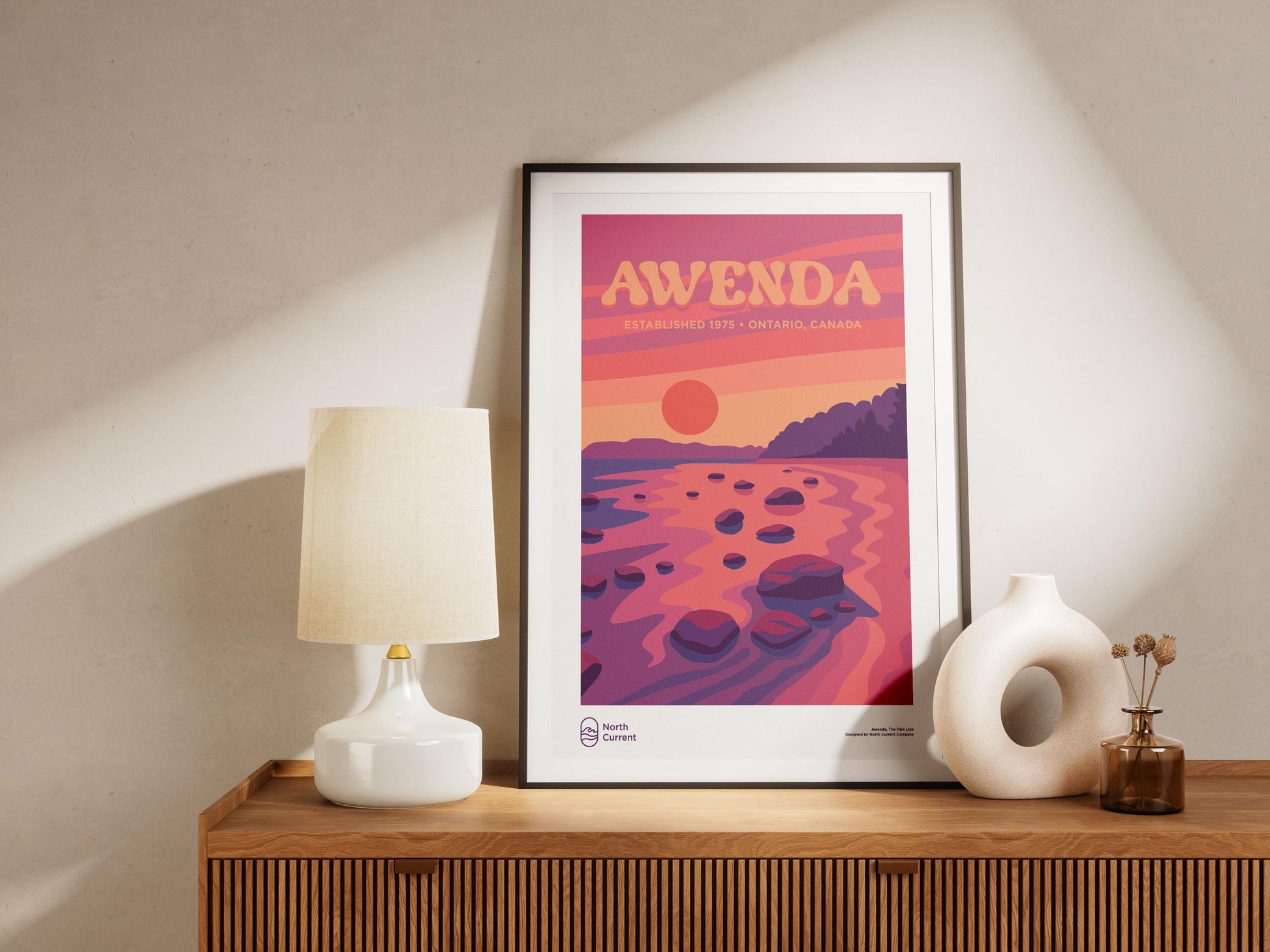 Awenda Ontario Park Poster: Retro 1960s Travel Print, Mid-Century Modern Wall Art