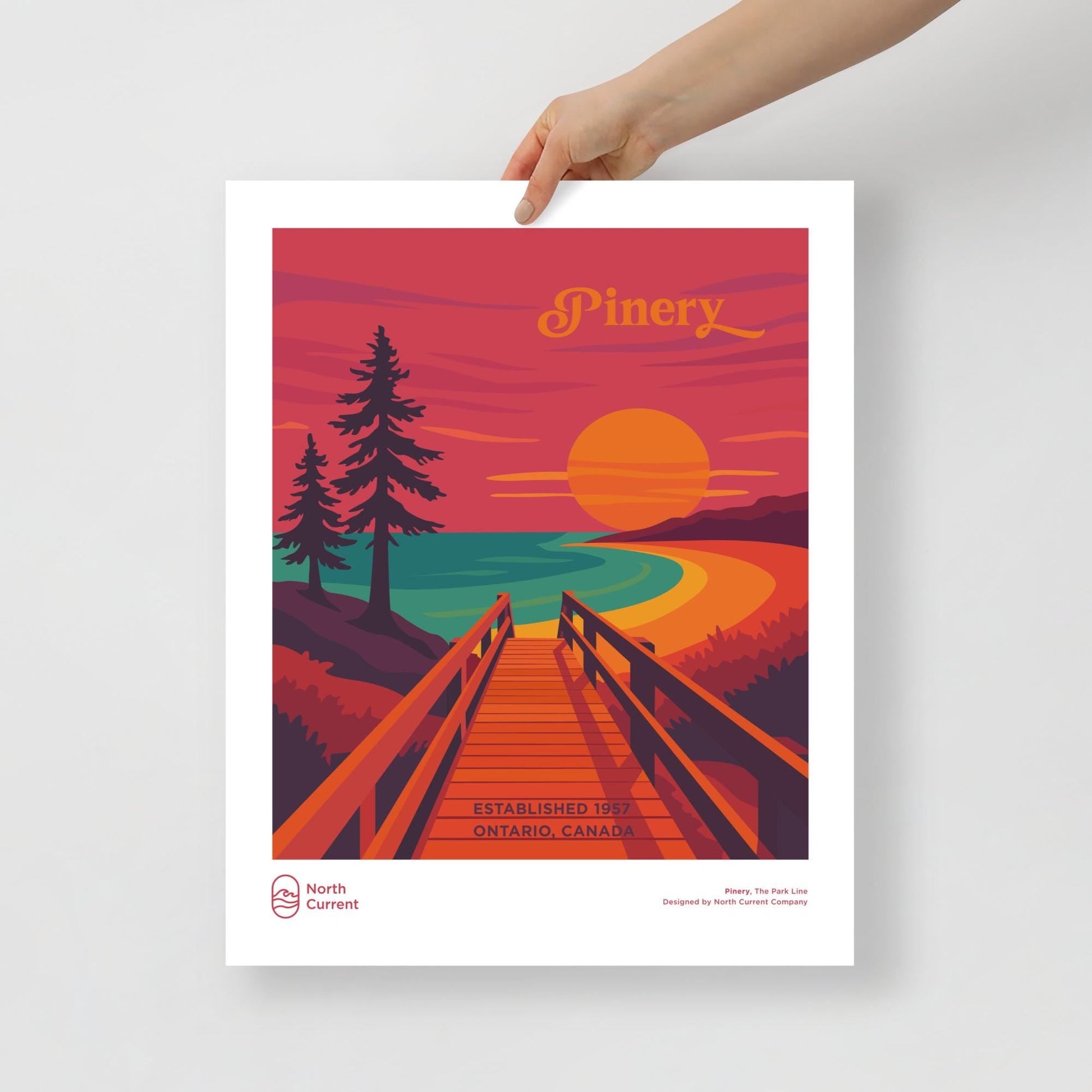 Pinery Retro Ontario Park Poster – Vintage-Style Travel Print, 1960s Midcentury Design | 12x16, 16x20, 18x24, 24x36 Wall Art